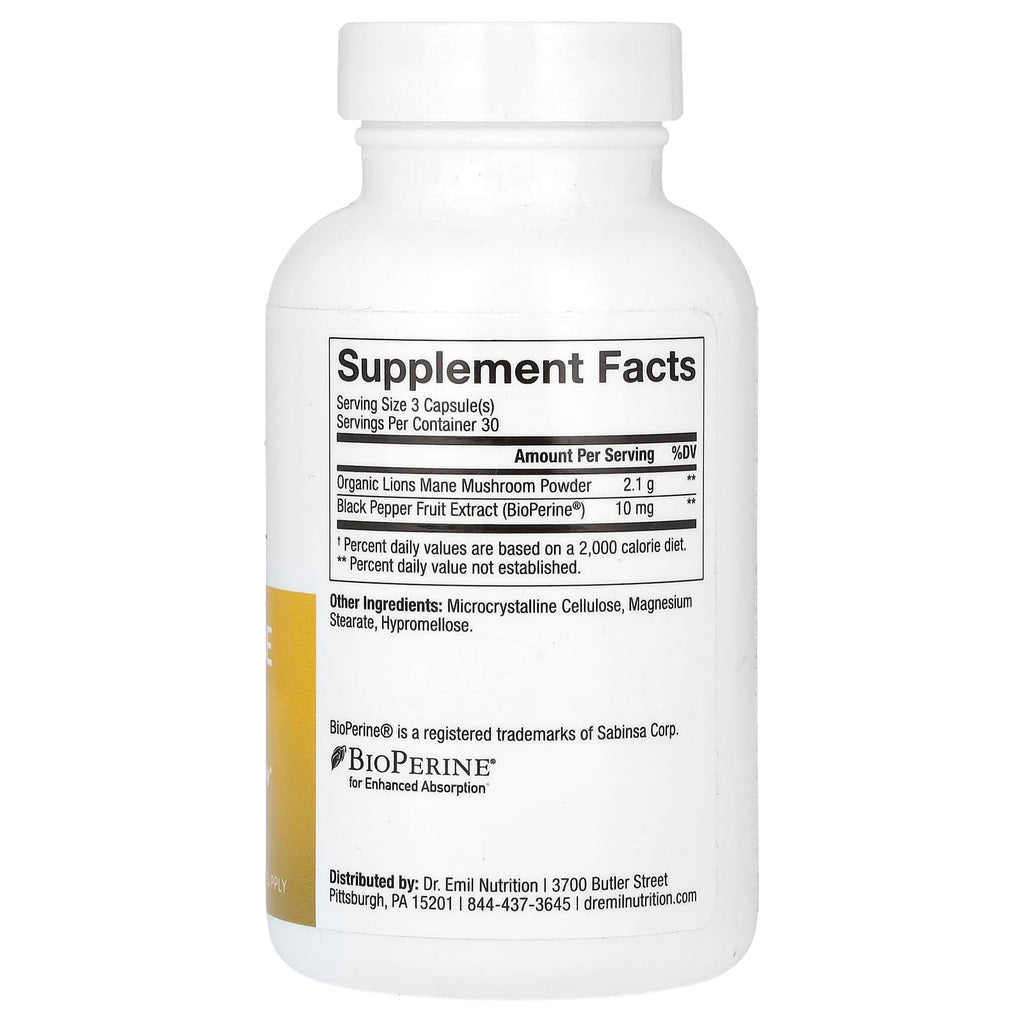 Dr. Emil Nutrition, Lion's Mane, 90 Vegetable Capsules