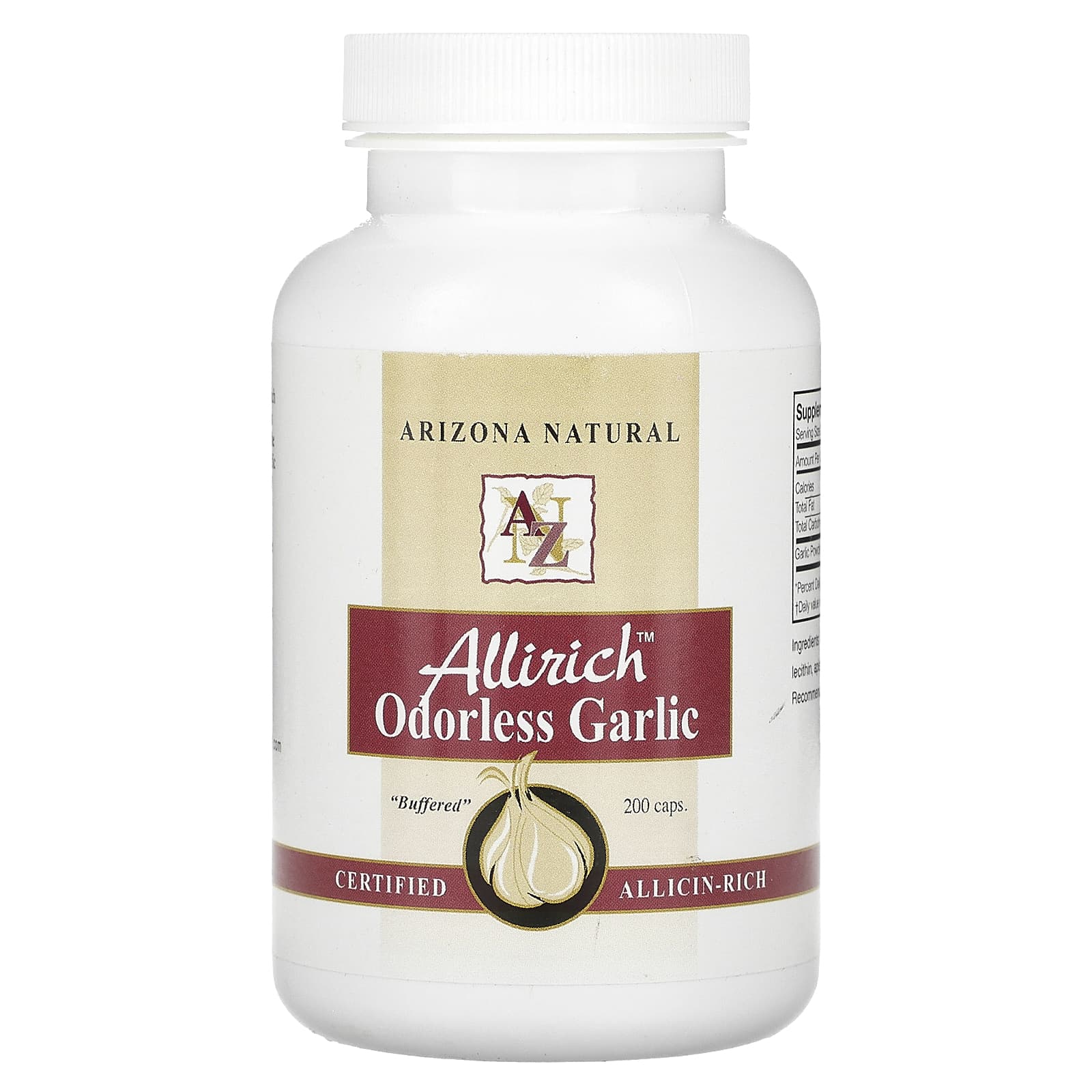 Arizona Natural, Allirich, Odorless Garlic, 200 Caps (85 mg Per Capsule)