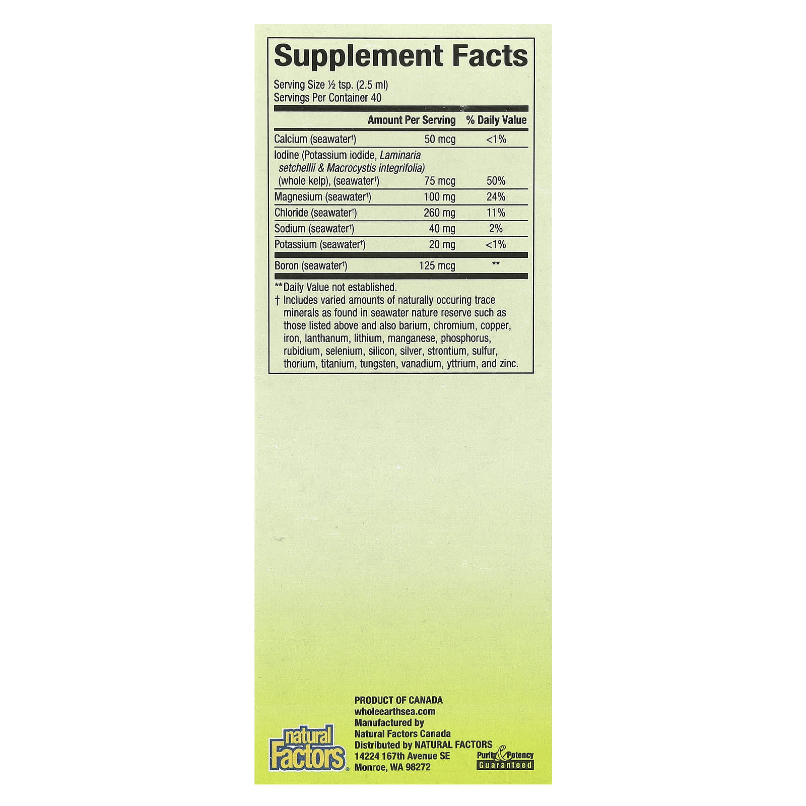 Natural Factors, Whole Earth & Sea®, Deep Ocean Minerals, 3.38 fl oz (100 ml)