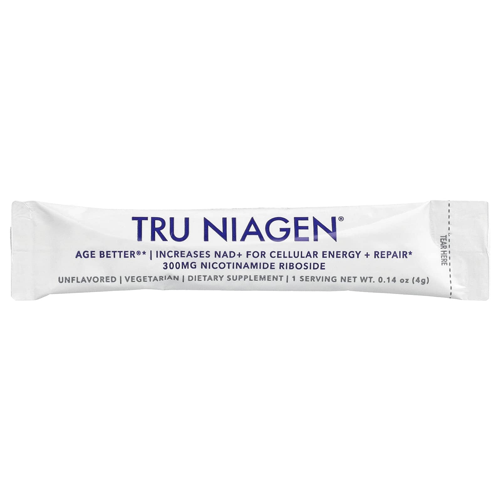 Tru Niagen, NAD+, Nicotinamide Riboside, Unflavored, 30 Stick Packs, 0.14 oz (4 g) Each