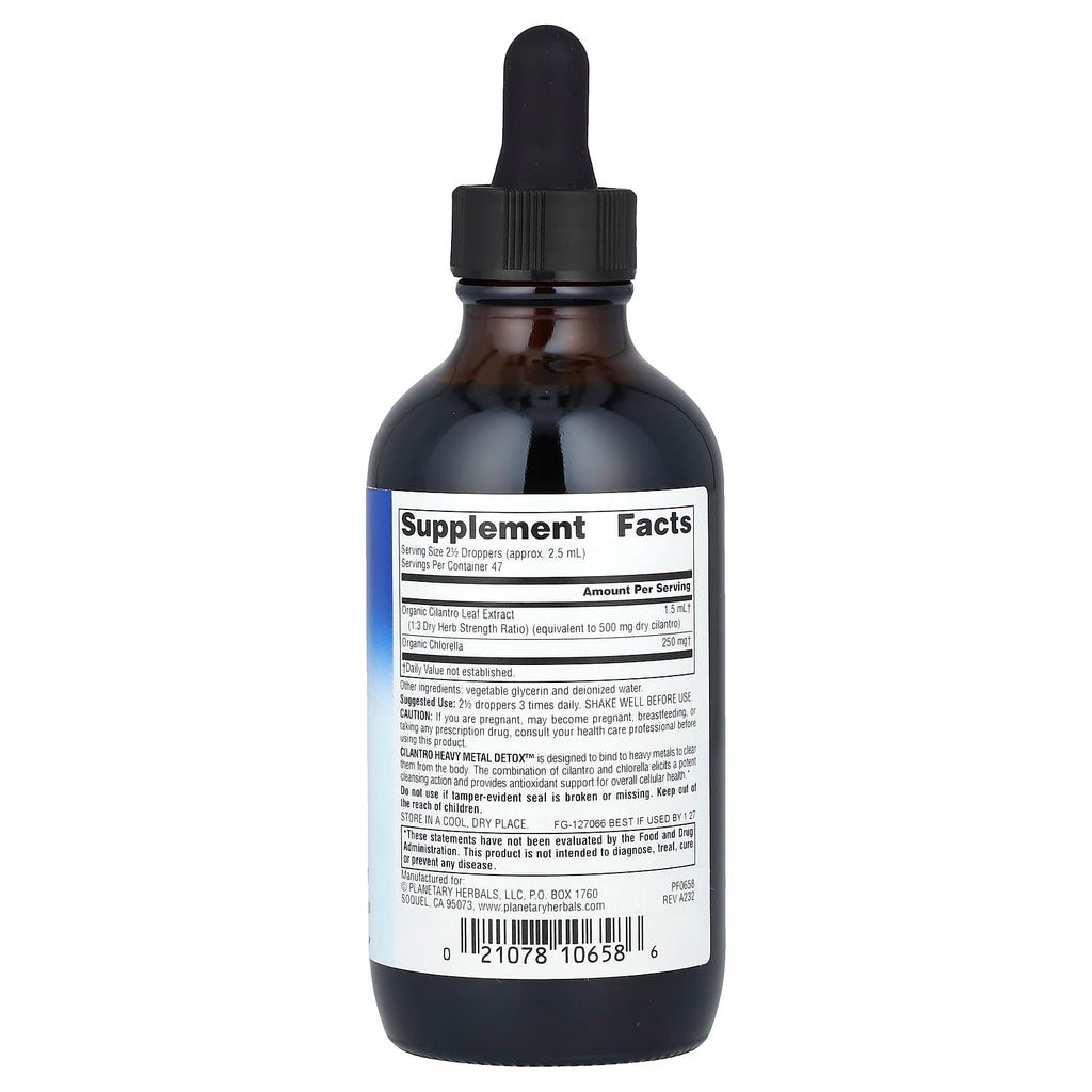 Planetary Herbals, Cilantro Heavy Metal Detox™ with Chlorella, 4 fl oz (118.28 ml)