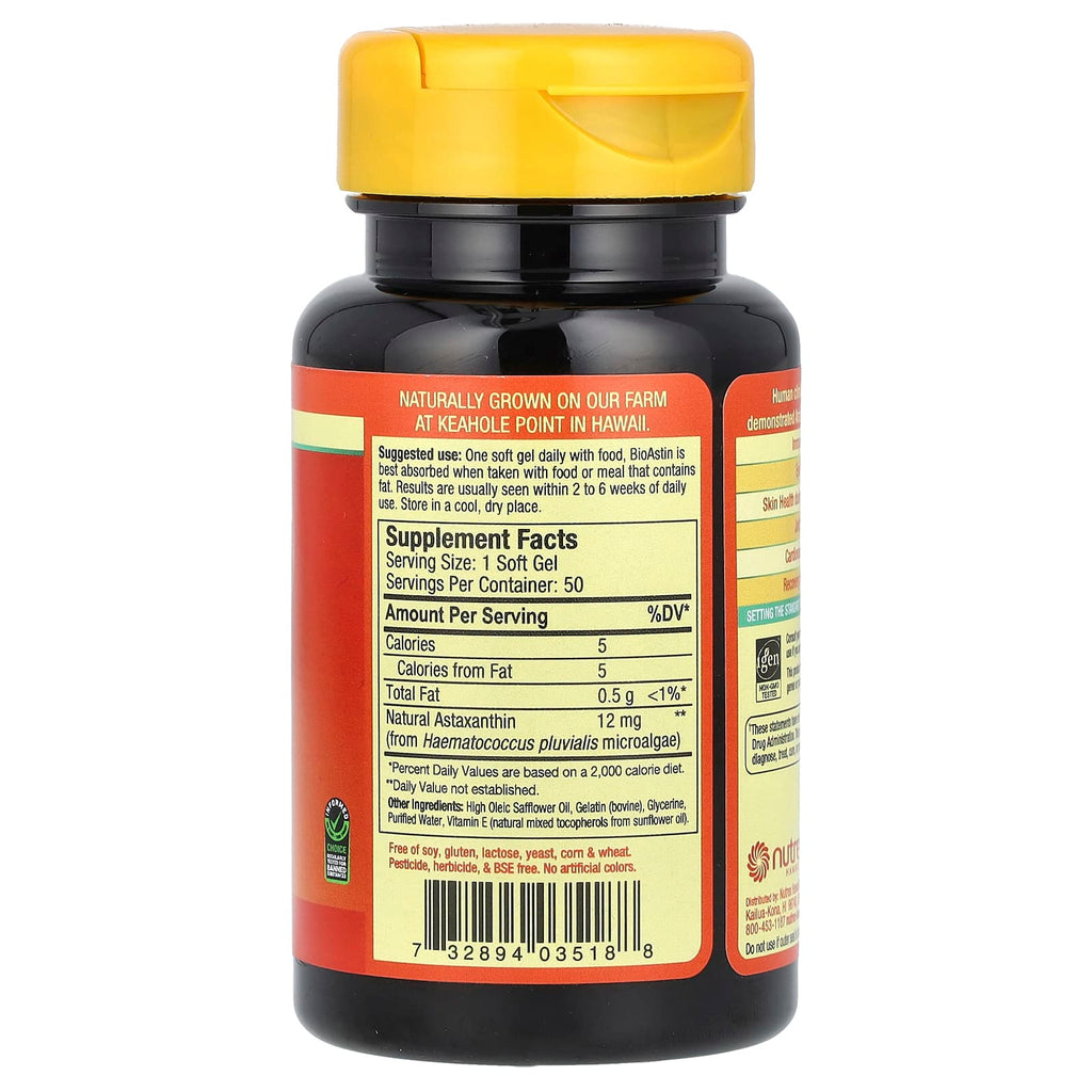 Nutrex Hawaii, BioAstin, Hawaiian Astaxanthin, 12 mg, 50 Soft Gels