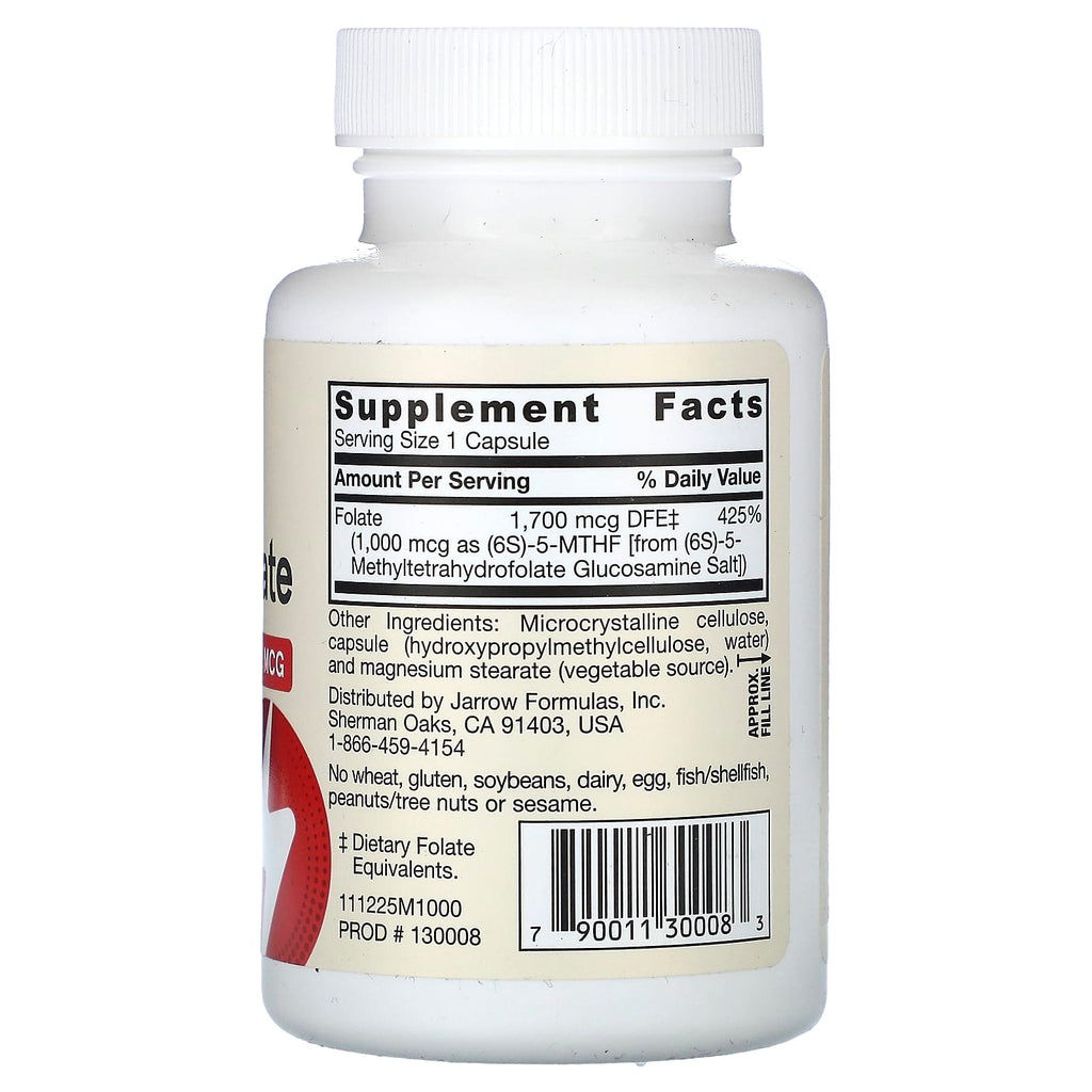 Jarrow Formulas, Methyl Folate, Ultra Strength, 1,000 mcg, 100 Veggie Capsules