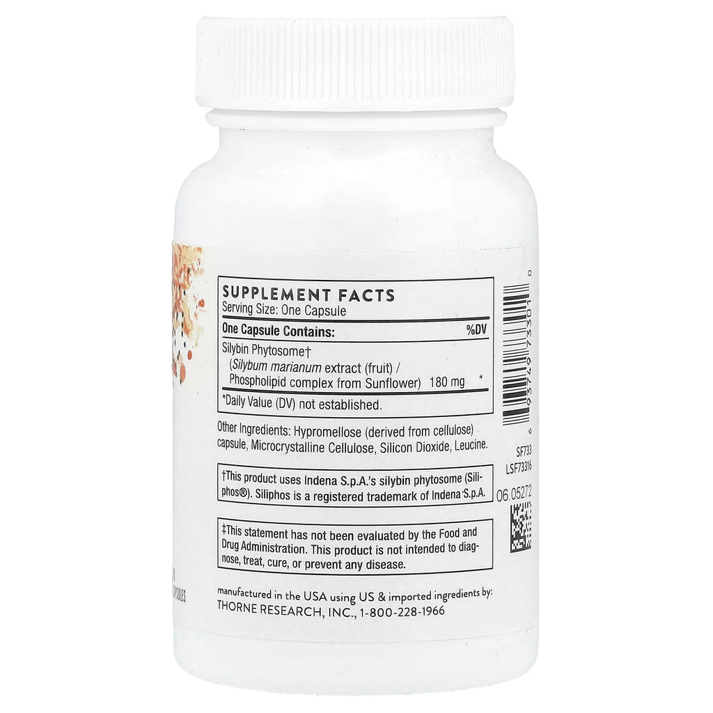 Thorne, Siliphos®, Milk Thistle Phytosome, 90 Capsules (180 mg per Capsule)