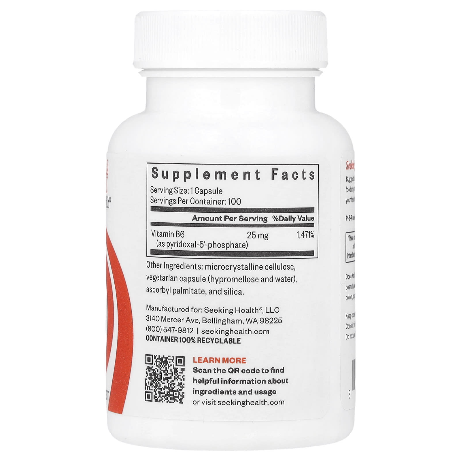 Seeking Health, P-5-P, 25 mg, 100 Capsules