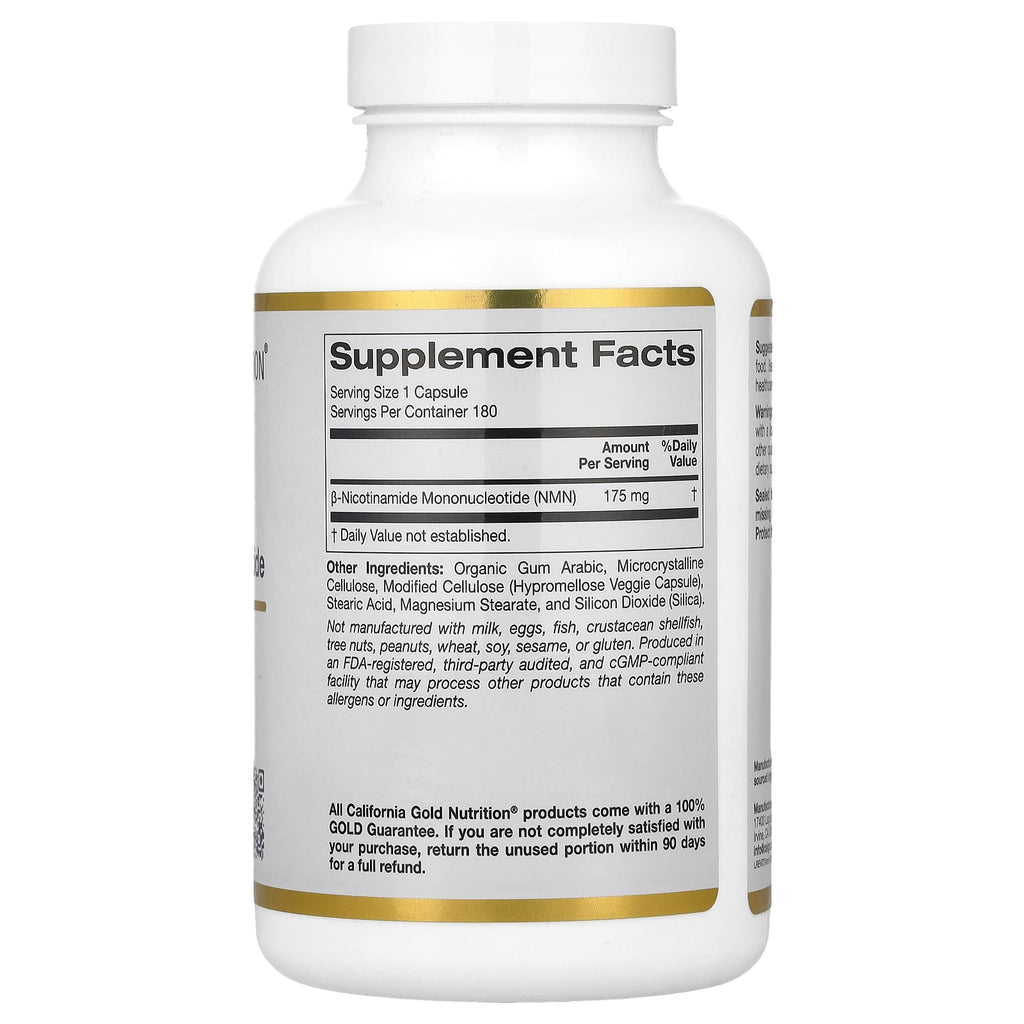California Gold Nutrition, NMN, 175 mg , 180 Veggie Capsules