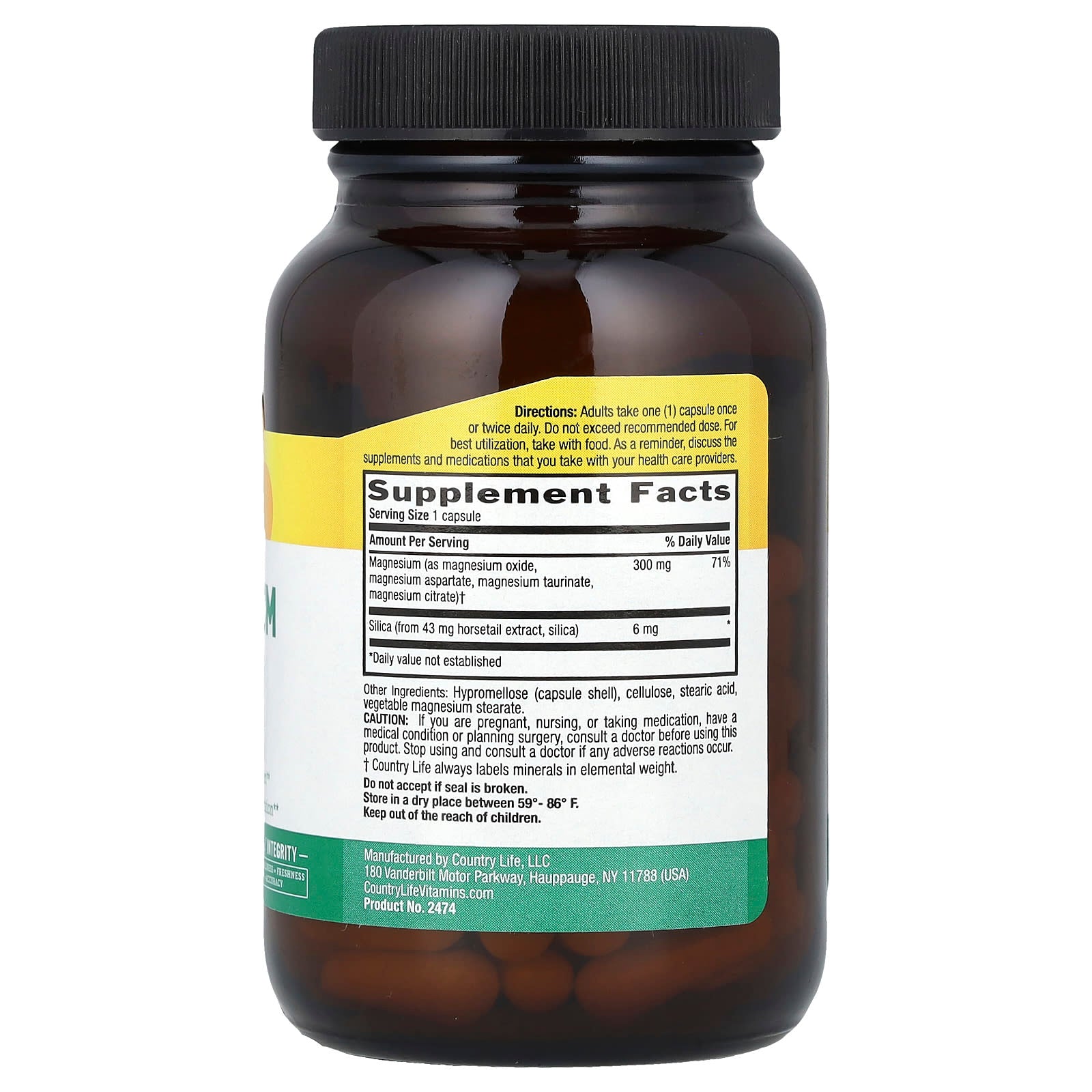 Country Life, Target-Mins®, Magnesium with Silica, 60 Vegan Capsules