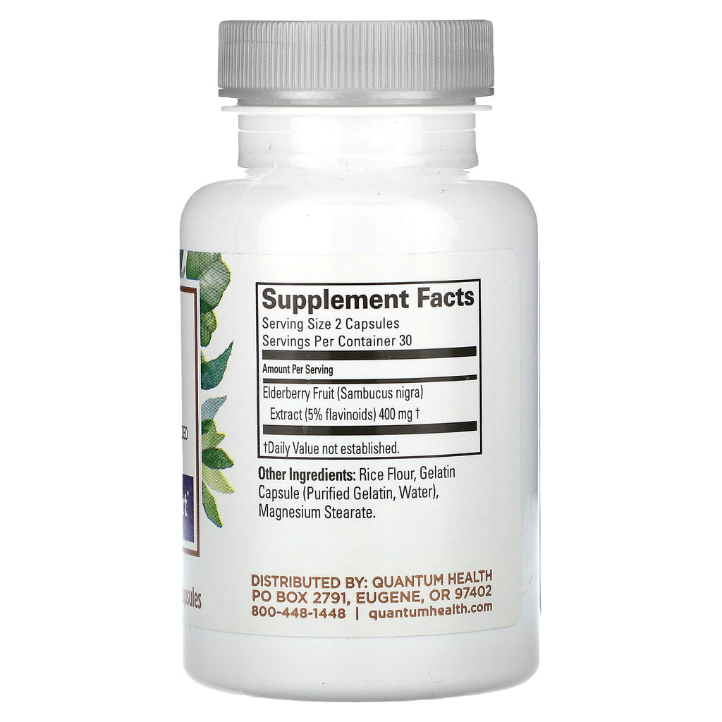 Quantum Health, Elderberry, 60 Capsules (200 mg per Capsule)