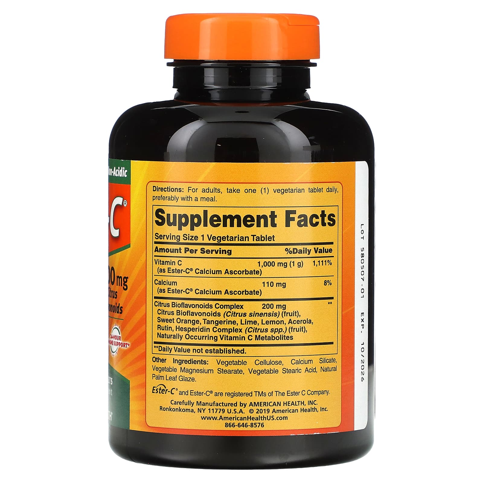 American Health, Ester-C with Citrus Bioflavonoids, 180 Vegetarian Tablets