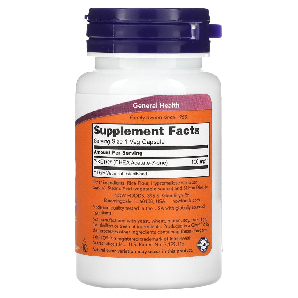 NOW Foods, 7-KETO, 100 mg, 60 Veg Capsules