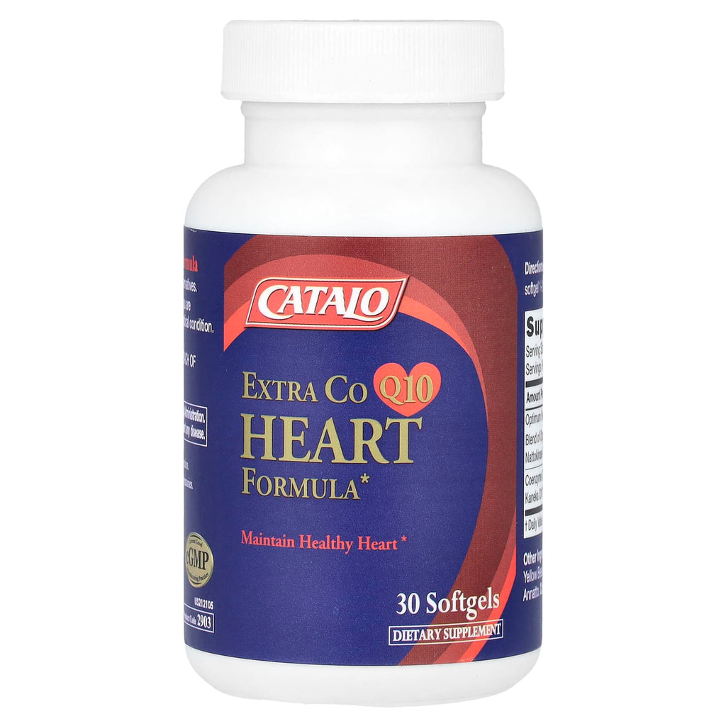 CATALO, Extra CoQ10, Heart Formula with Nattokinase & Flaxseed Oil, 30 Softgels