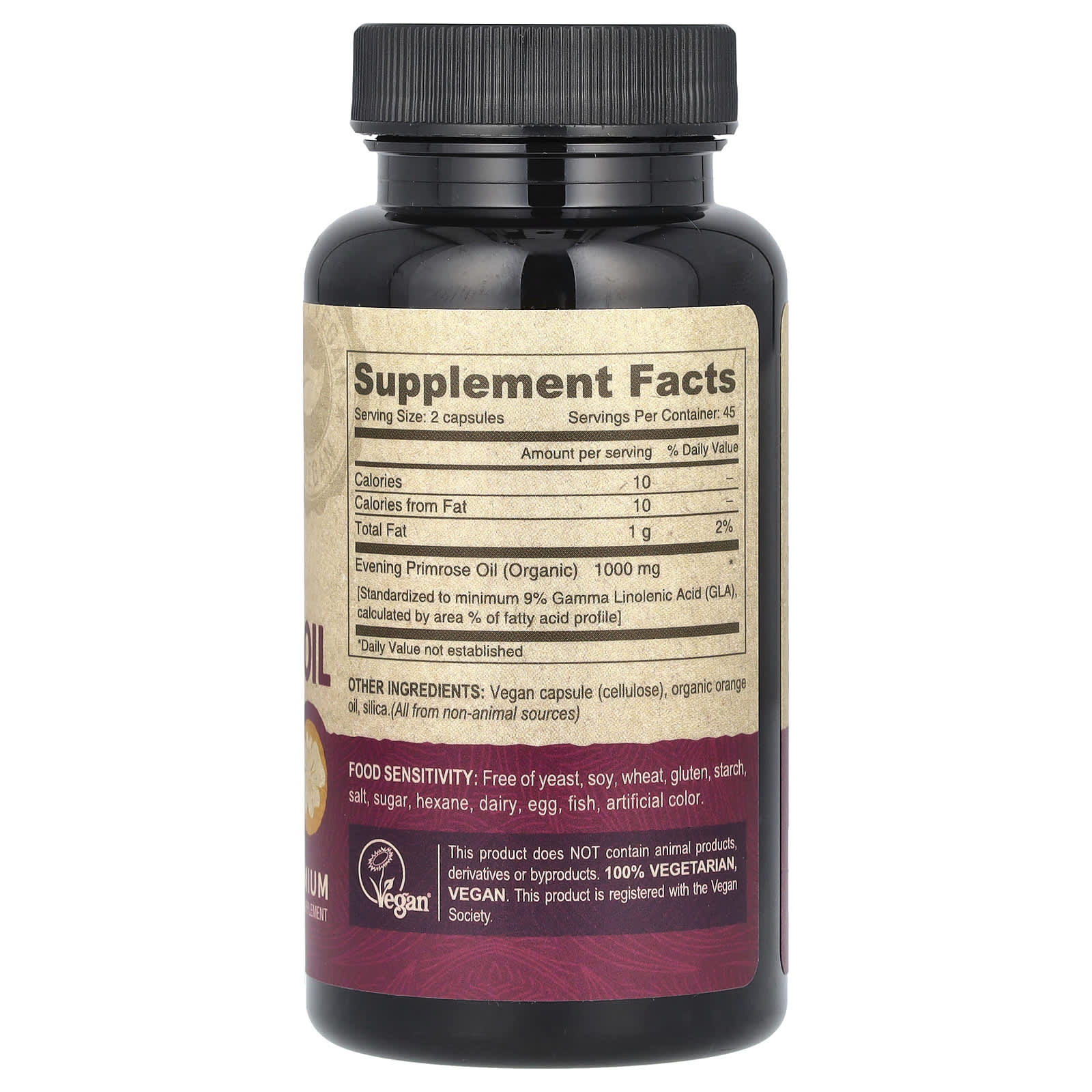 Deva, Vegan Evening Primrose Oil, 90 Vegan Caps (500 mg per Capsule)