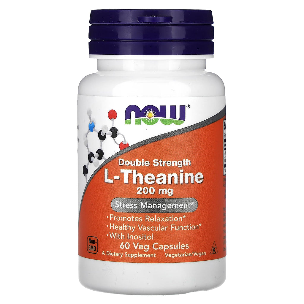 NOW Foods, L-Theanine, 200 mg, 60 Veg Capsules