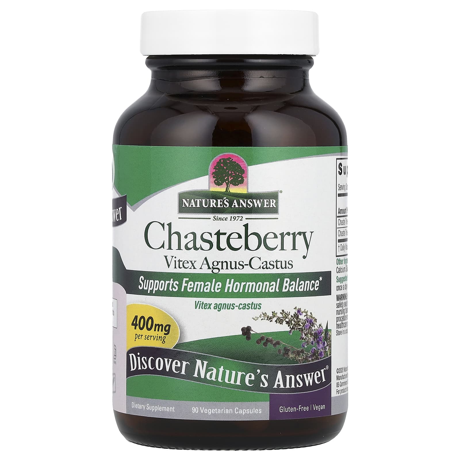 Nature's Answer, Chasteberry, Vitex Agnus-Castus, 400 mg, 90 Vegetarian Capsules