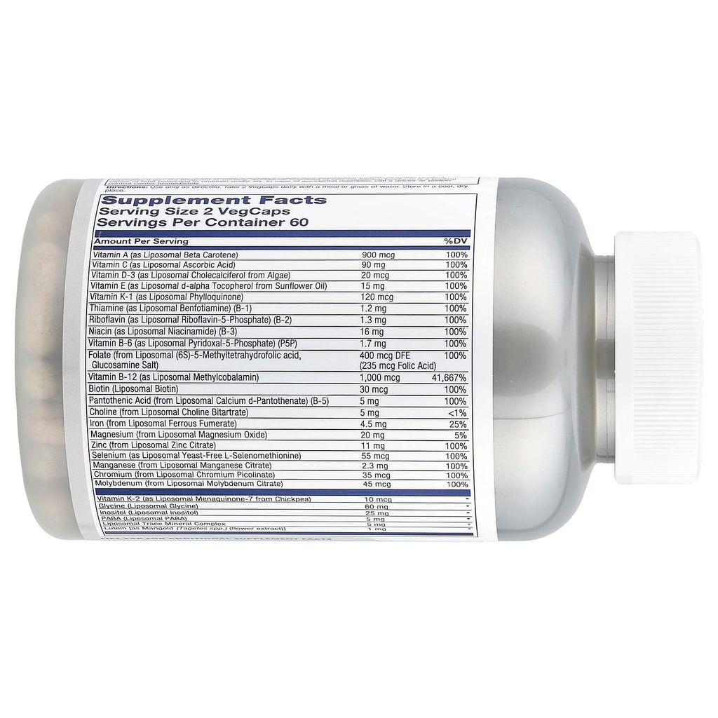 Solaray, High Potency Liposomal Multivitamin, Women's 50+, 120 VegCaps
