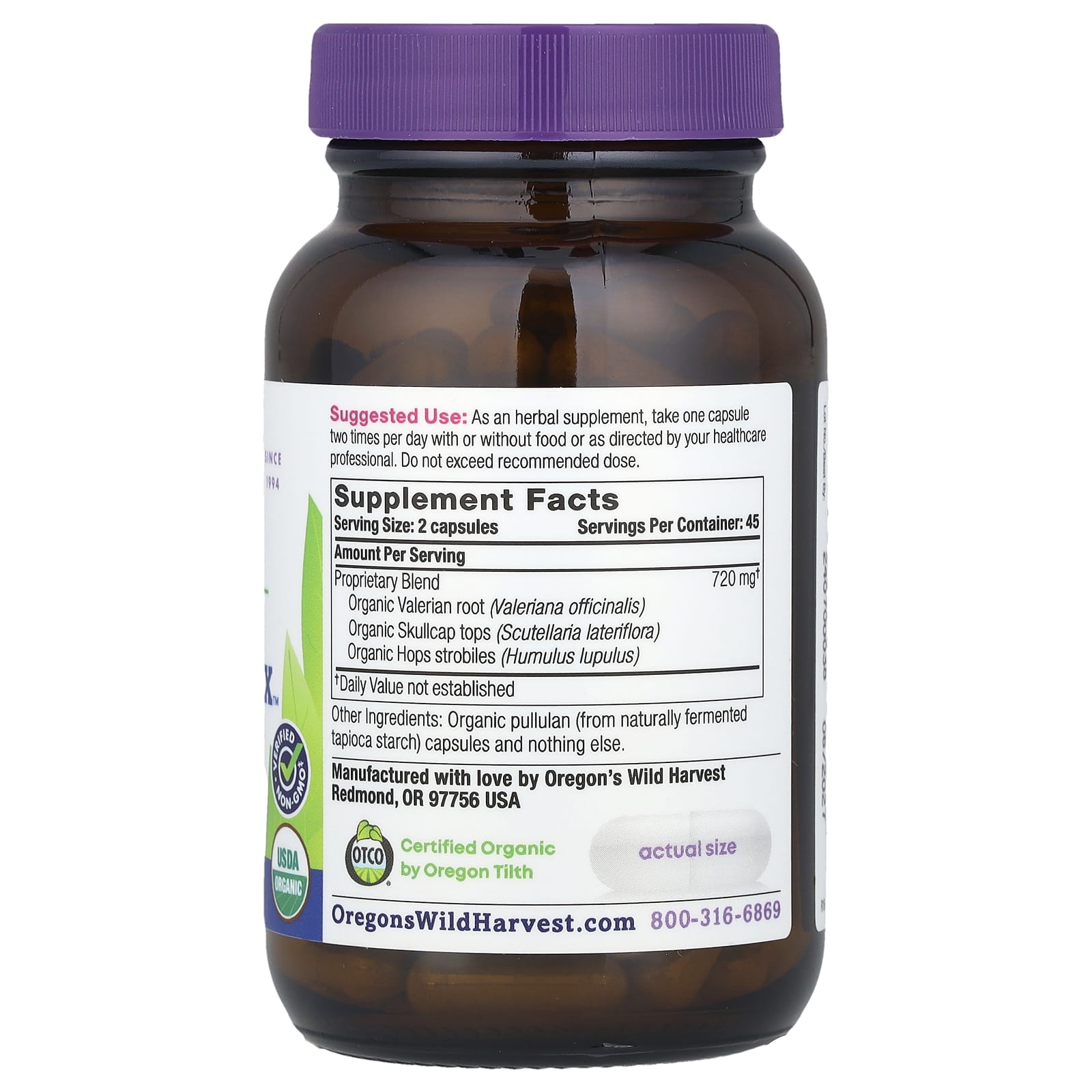 Oregon's Wild Harvest, Organic Muscle Relax™, 90 Vegan Capsules