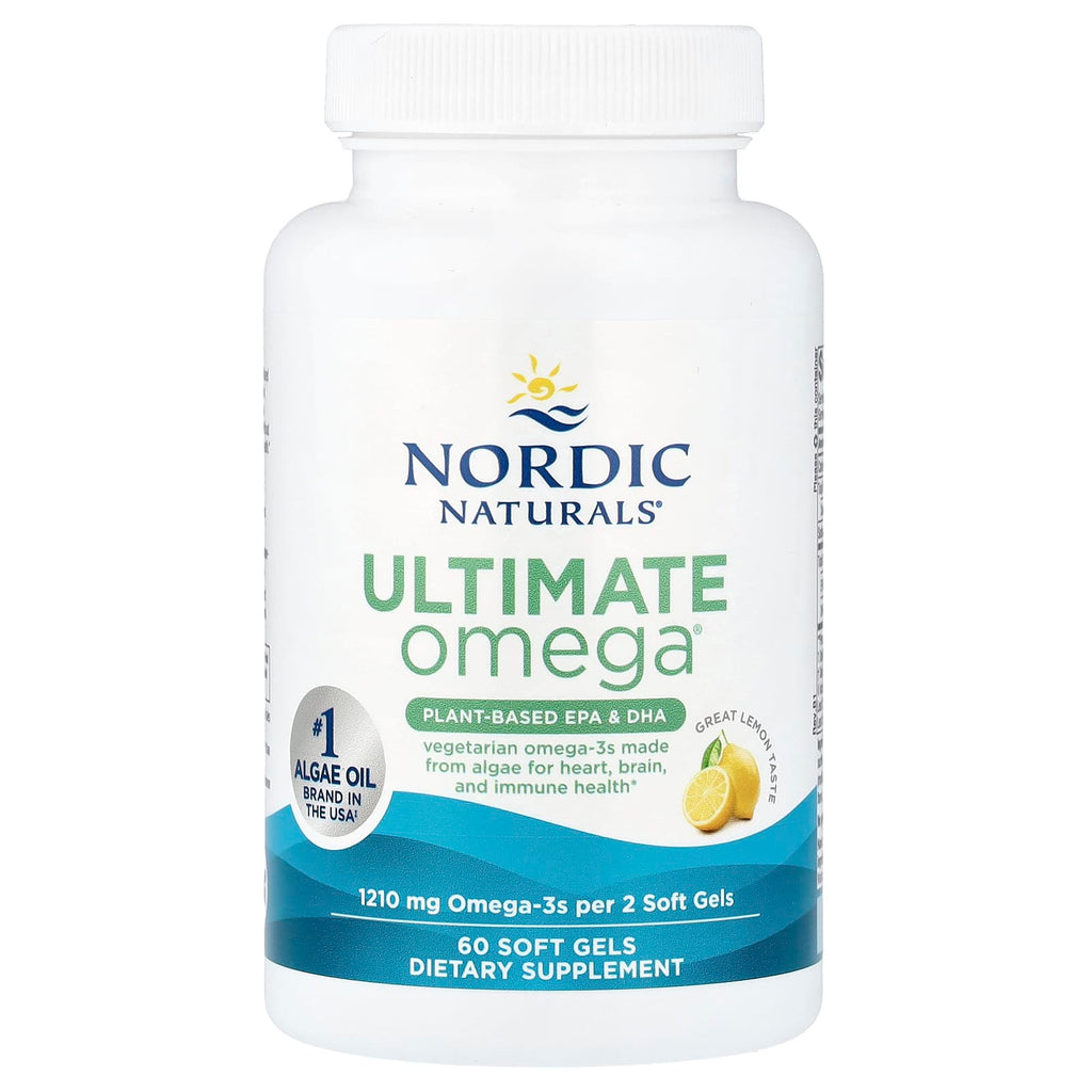 Nordic Naturals, Ultimate Omega®, Plant-Based EPA & DHA, Lemon, 60 Soft Gels (605 mg Per softgel)