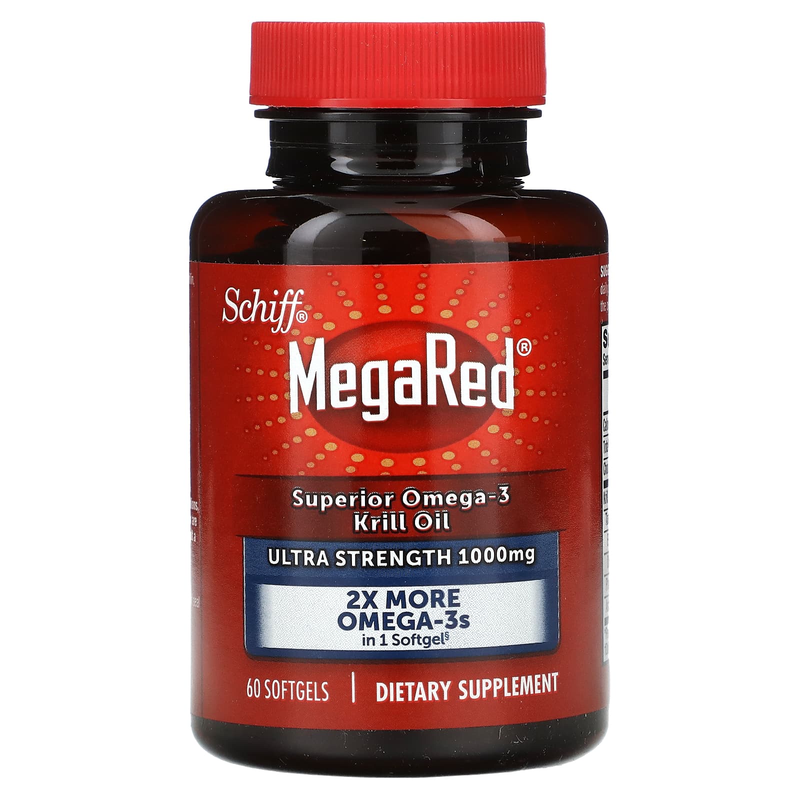 Schiff, MegaRed, Superior Omega-3 Krill Oil, Ultra Strength, 1,000 mg, 60 Softgels
