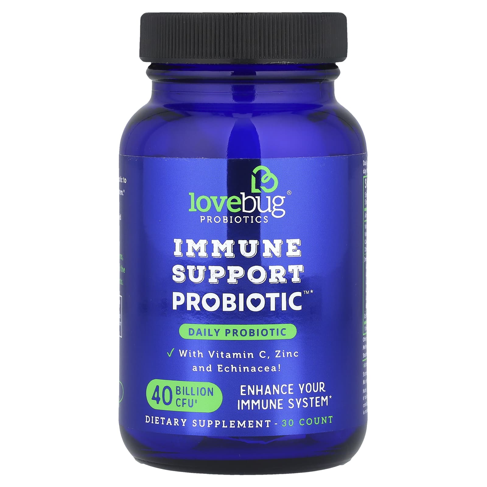 LoveBug Probiotics, Immune Support Probiotic™, Daily Probiotic, 40 Billion CFU, 30 Capsules
