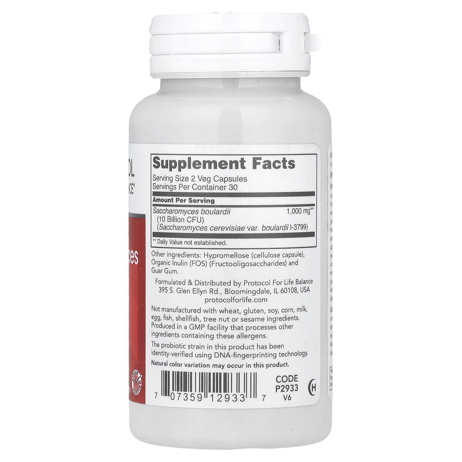 Protocol for Life Balance, Saccharomyces Boulardii, 60 Veg Capsules (500 mg per Capsule)