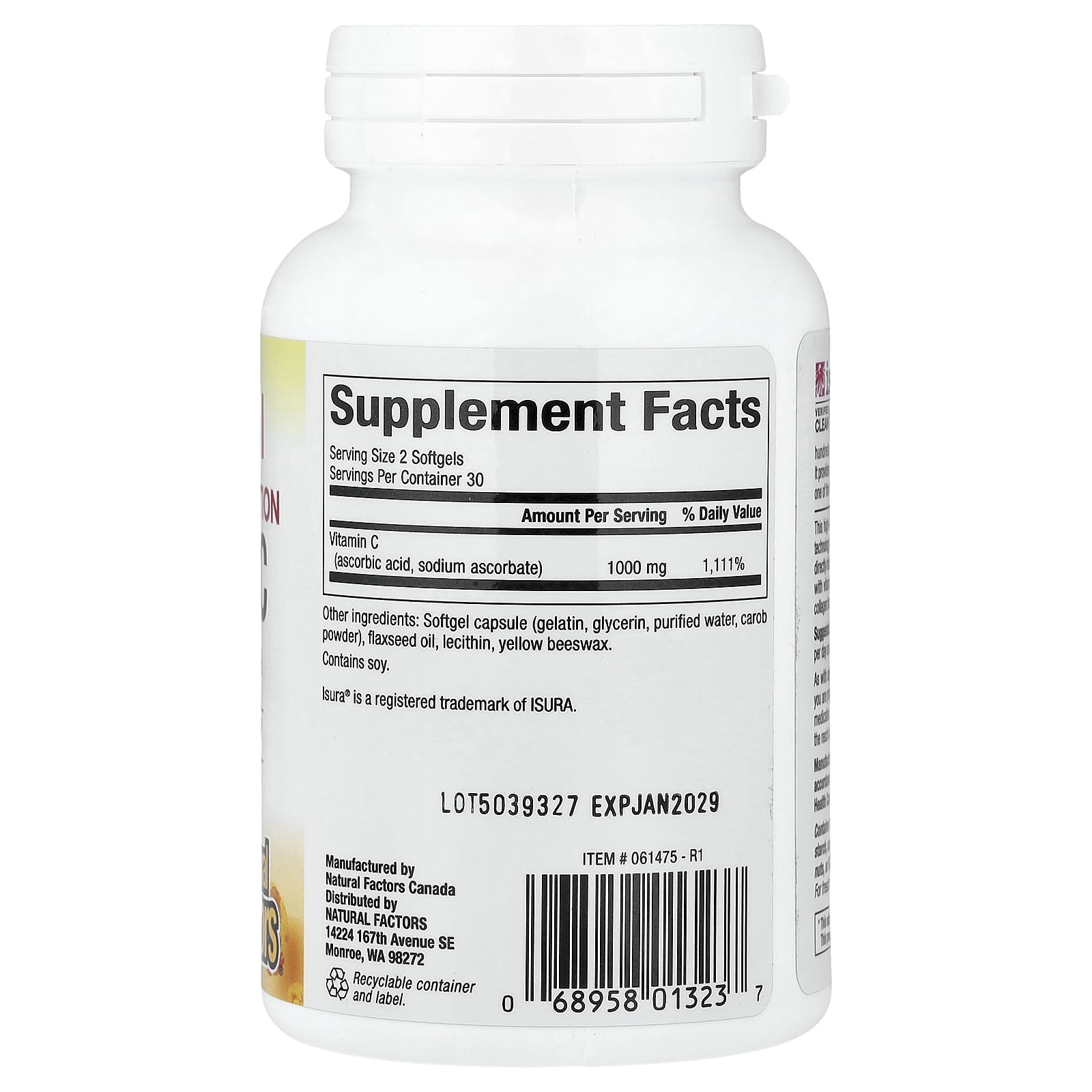 Natural Factors, Liposomal Vitamin C, 60 Softgels (500 mg per Softgel)