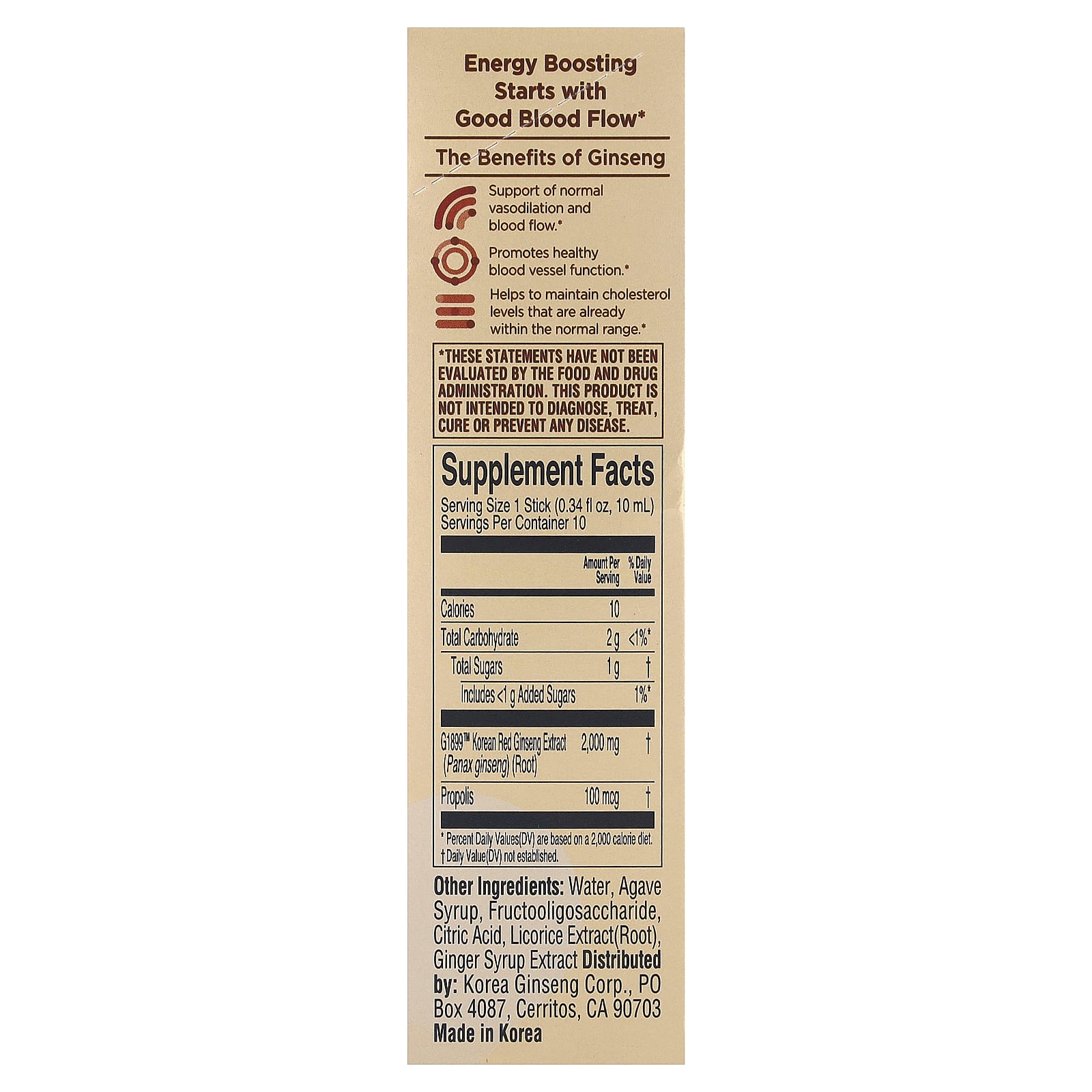 JungKwanJang, Korean Red Ginseng Extract, Everytime, 10 Sticks, 0.34 fl oz (10 ml) Each