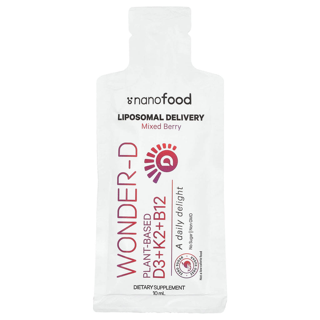 Codeage, Nanofood, Liposomal D3+K2+B12, Mixed Berry, 30 Pouches, 0.3 fl oz (10 ml) Each