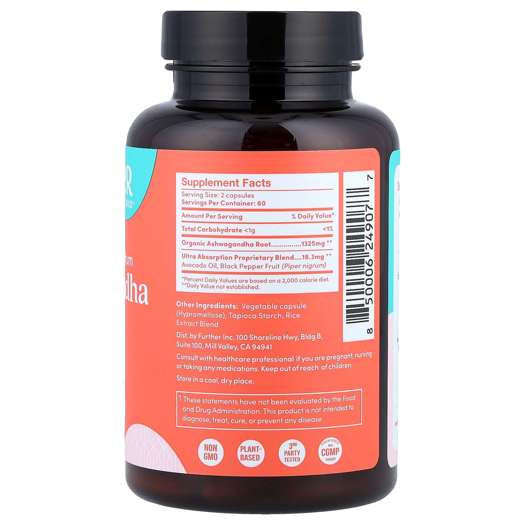 Further Food, Ashwagandha, Premium Full Spectrum, 120 Capsules