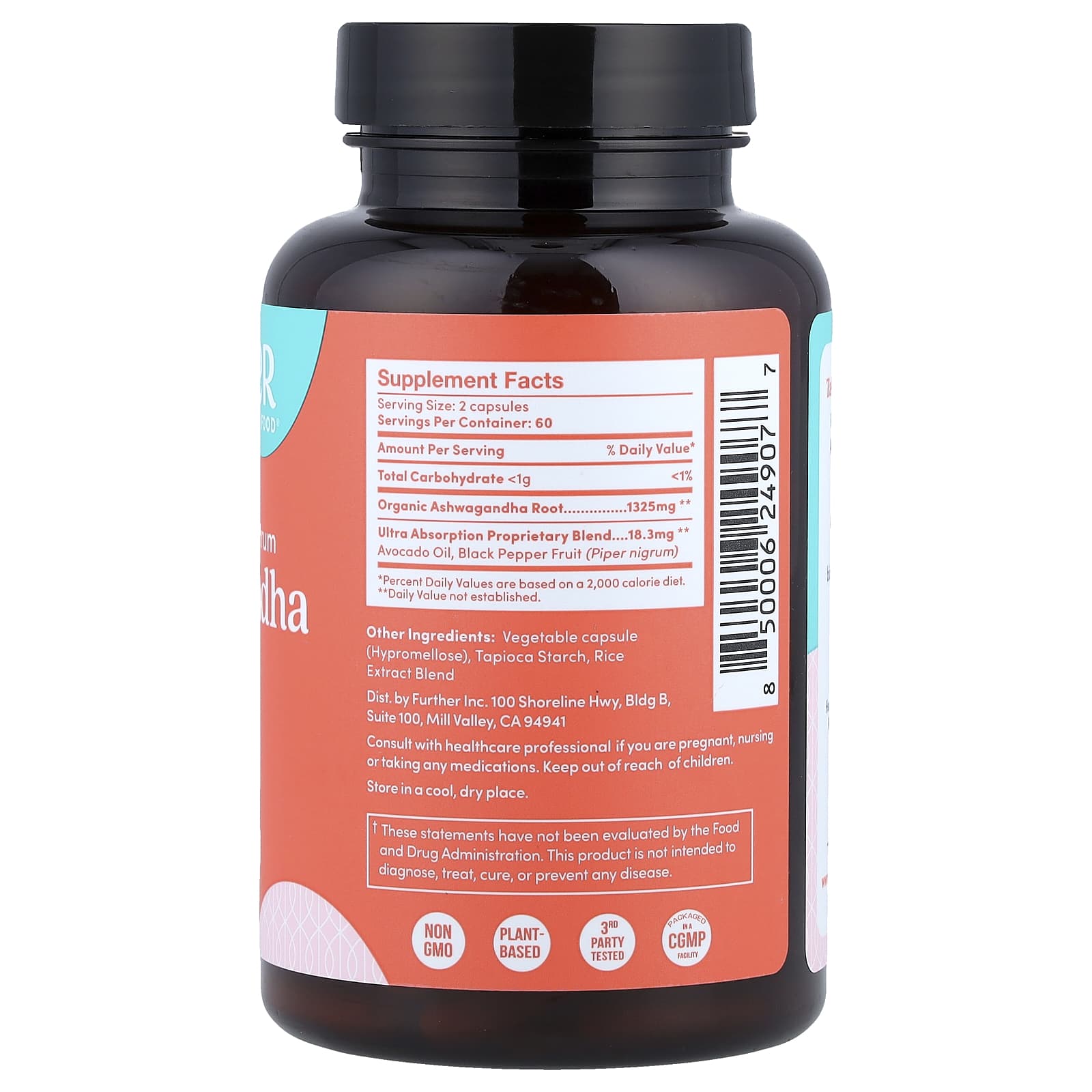 Further Food, Ashwagandha, Premium Full Spectrum, 120 Capsules