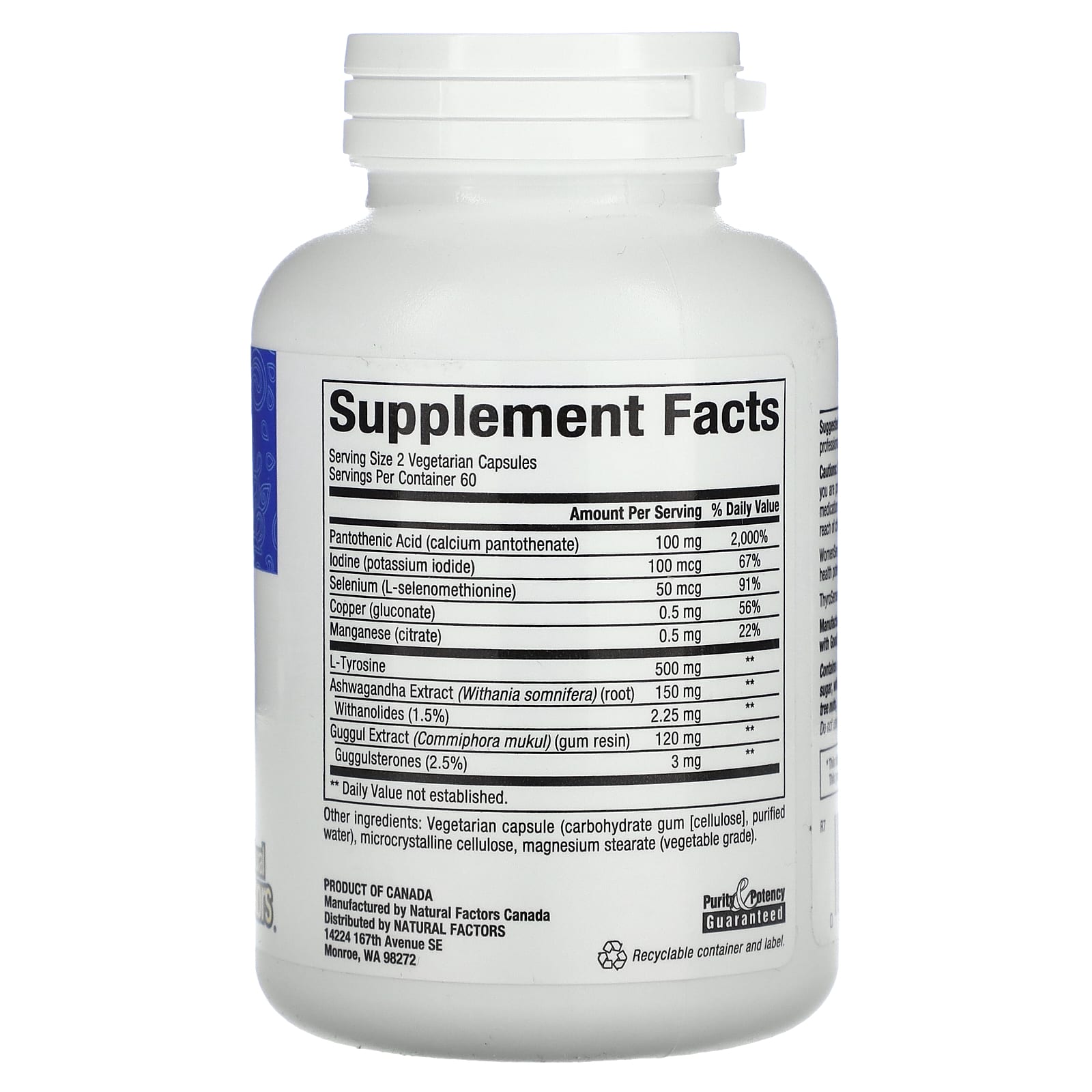 Natural Factors, WomenSense, ThyroSense, Thyroid Formula, 120 Vegetarian Capsules