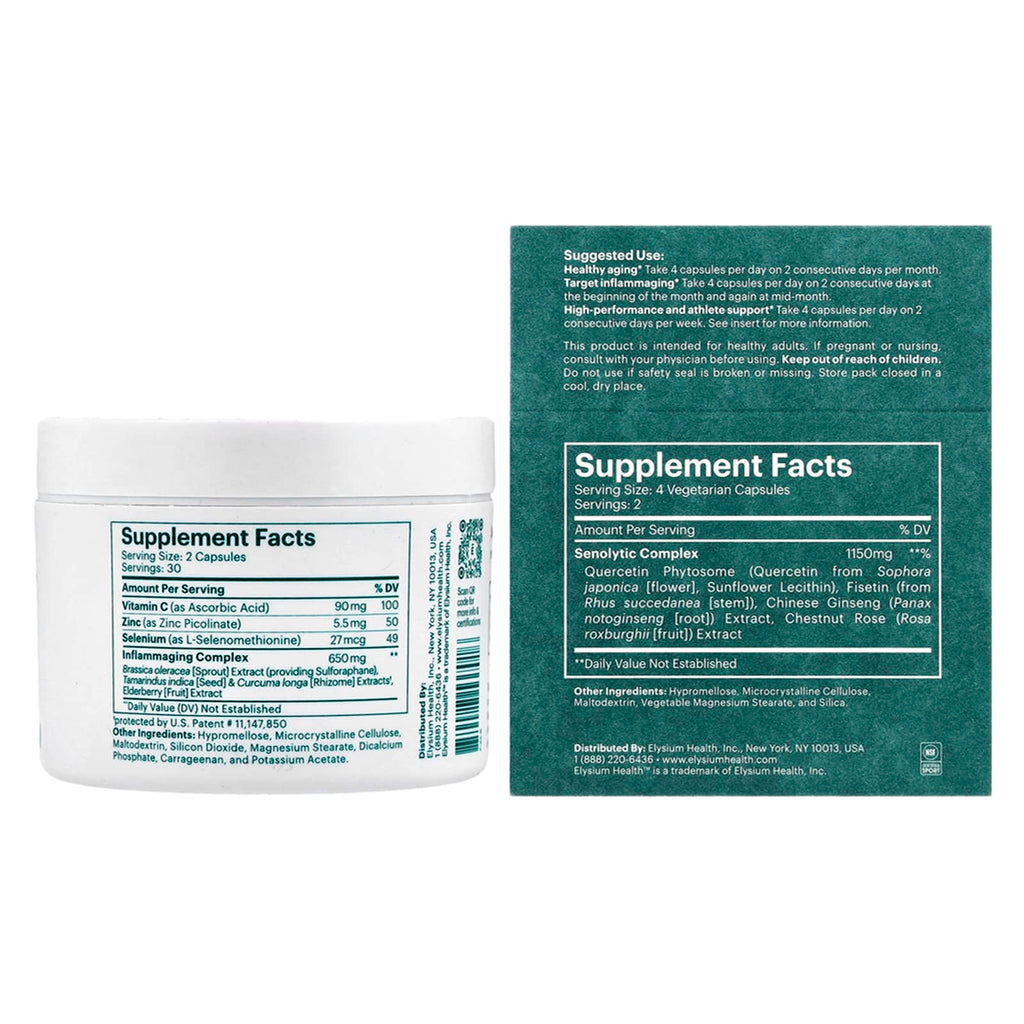 Elysium, Format Immune Health + Inflammaging and Senolytic Complex, 68 Capsules