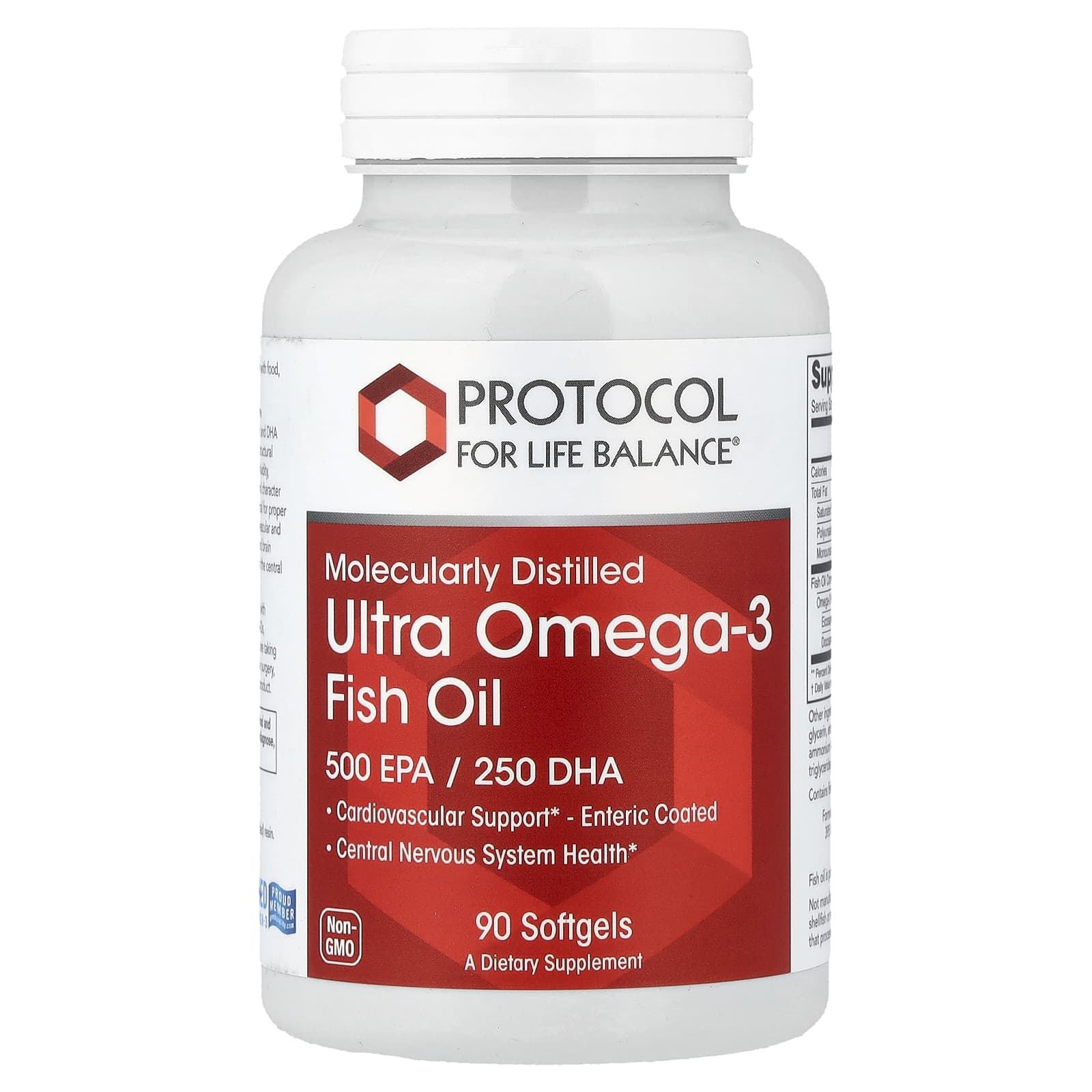 Protocol for Life Balance, Molecularly Distilled Ultra Omega-3 Fish Oil, 90 Softgels