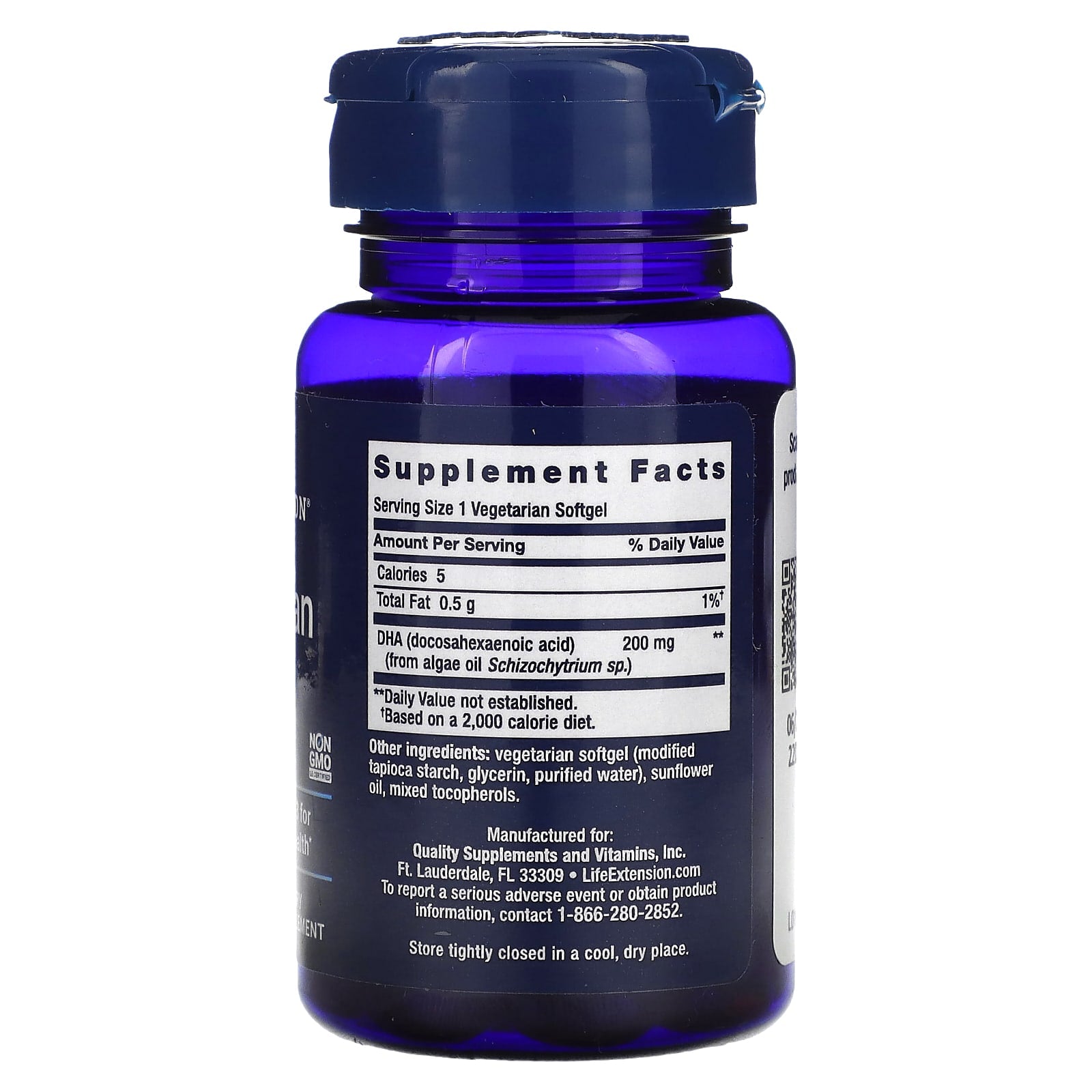 Life Extension, Vegetarian DHA, 30 Vegetarian Softgels (200 mg per Softgel)