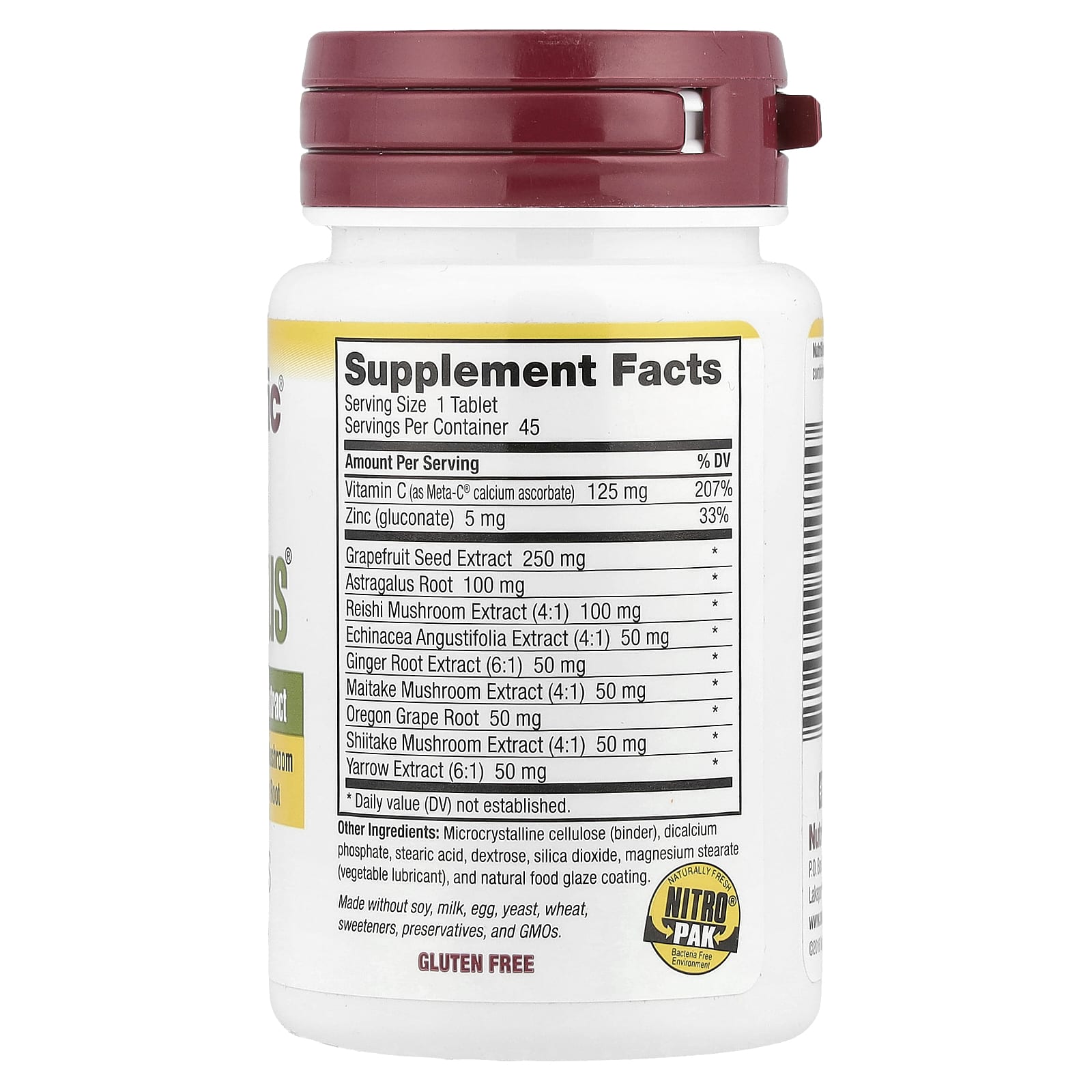NutriBiotic, DefensePlus®, Maximum Strength, 45 Vegan Tablets