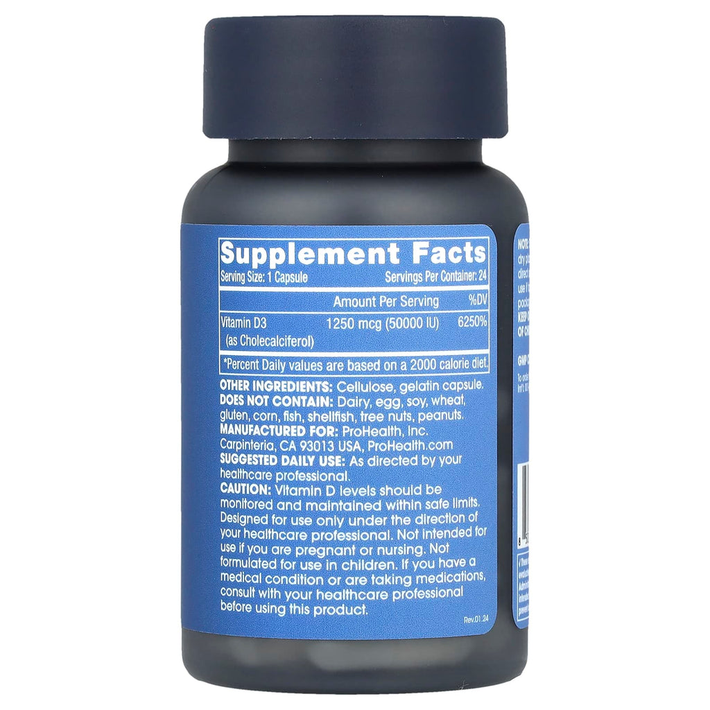 ProHealth Longevity, D3 Extreme, 1,250 mcg (50,000 IU), 24 Capsules