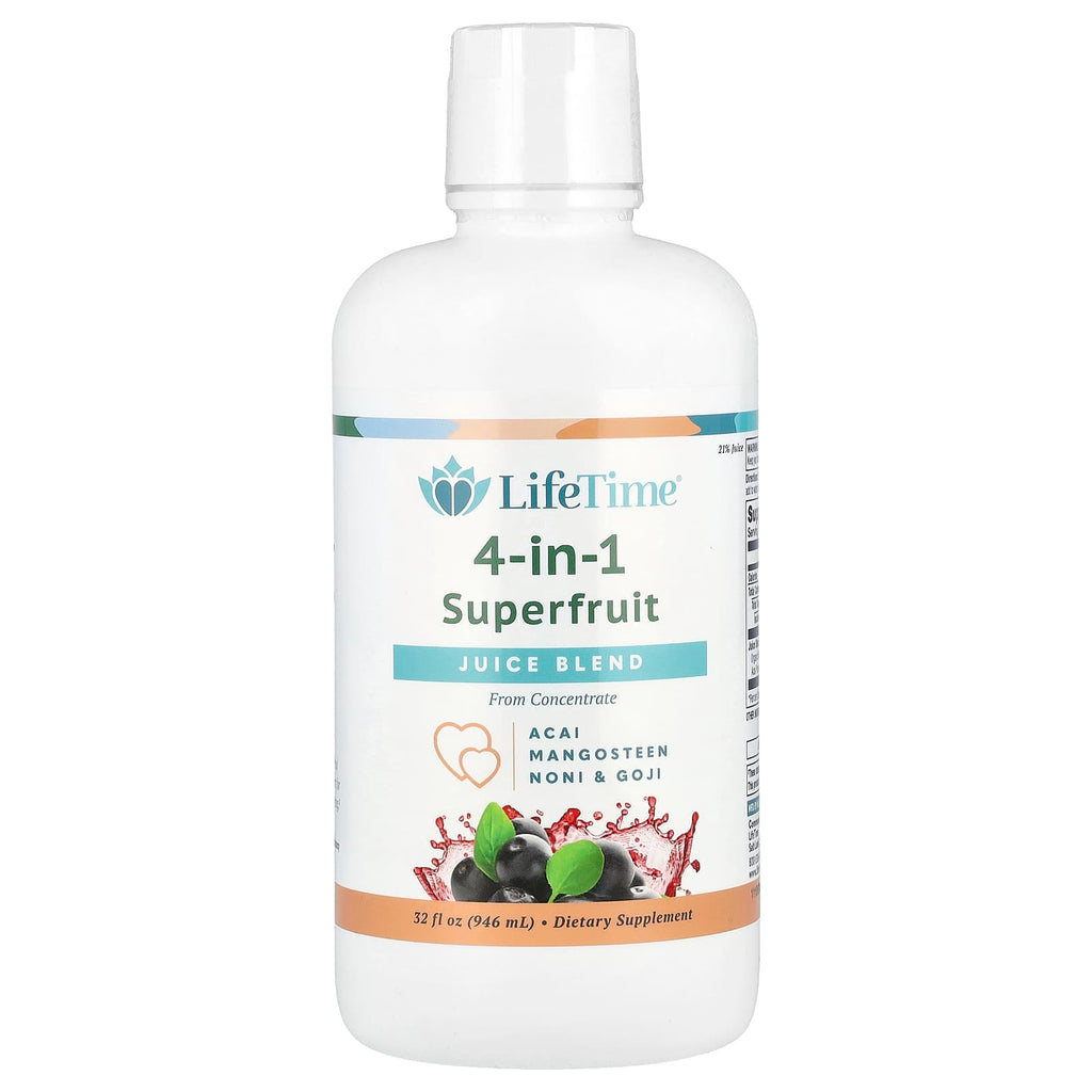 LifeTime Vitamins, 4-In-1 Superfruit Juice Blend, Acai, Mangosteen, Noni & Goji, 32 fl oz (946 ml)