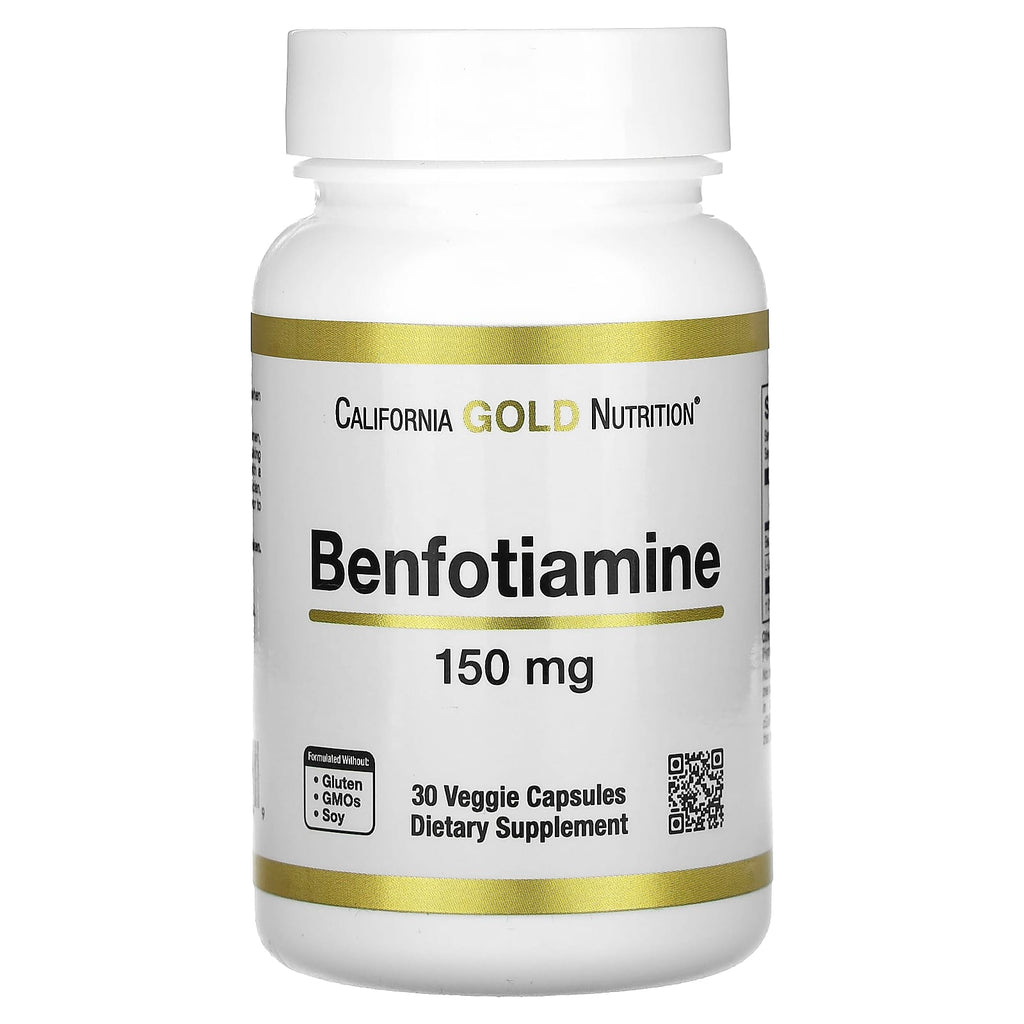 California Gold Nutrition, Benfotiamine with L-Leucine, 150 mg, 30 Veggie Capsules