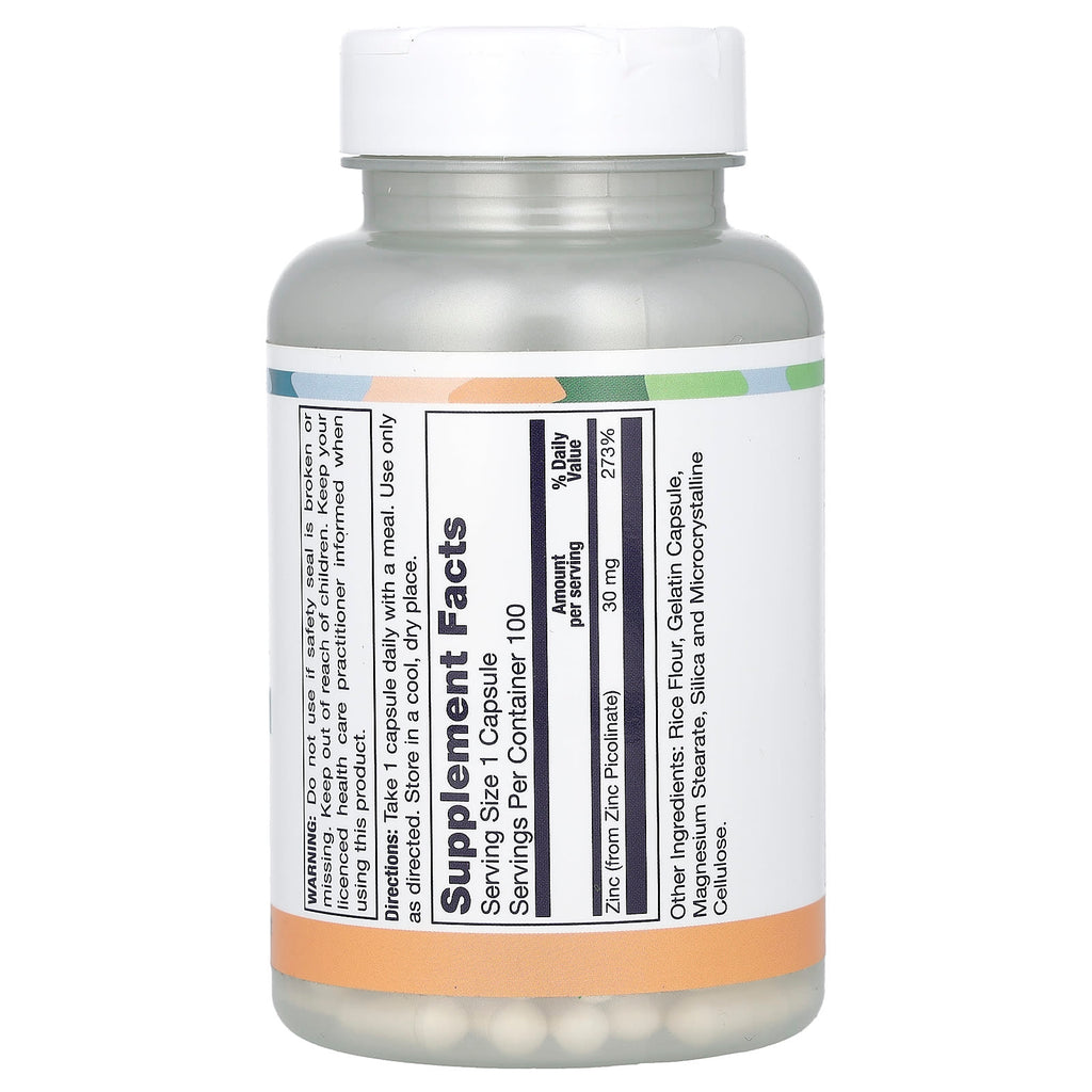LifeTime Vitamins, Immune Support, Zinc Picolinate, 30 mg, 100 Capsules