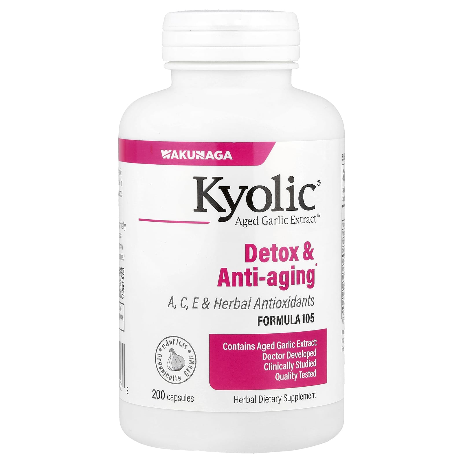 Kyolic, Aged Garlic Extract™, Detox & Anti-Aging, Formula 105, 200 Capsules