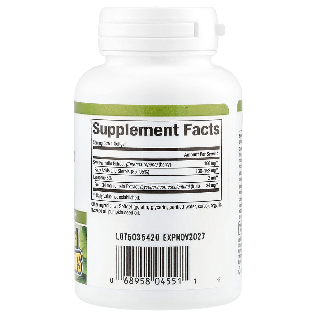 Natural Factors, HerbalFactors®, Saw Palmetto with Lycopene, 60 Softgels