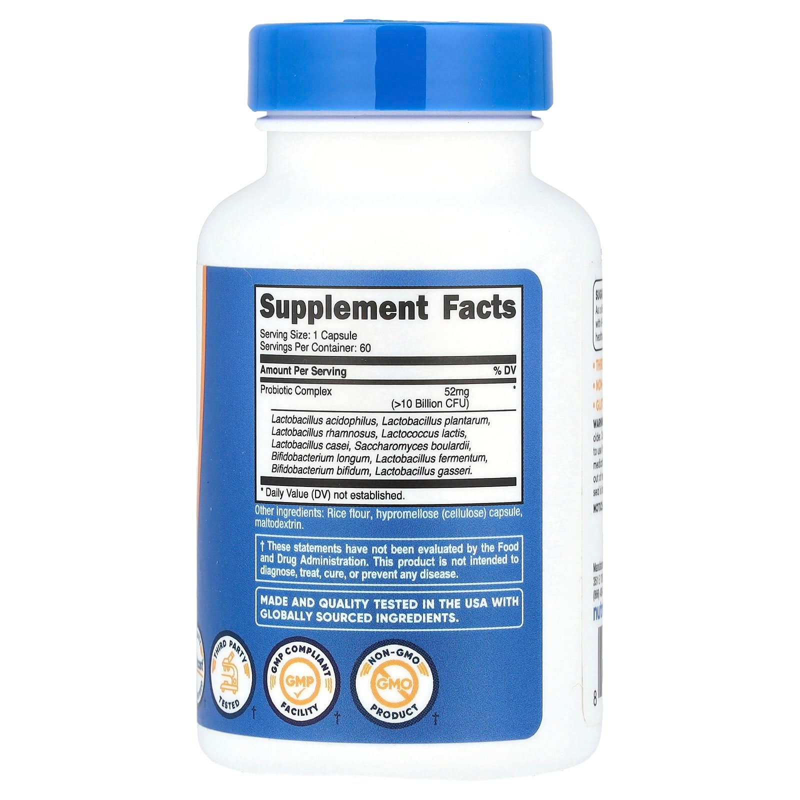 Nutricost, Probiotic Complex, 60 Capsules