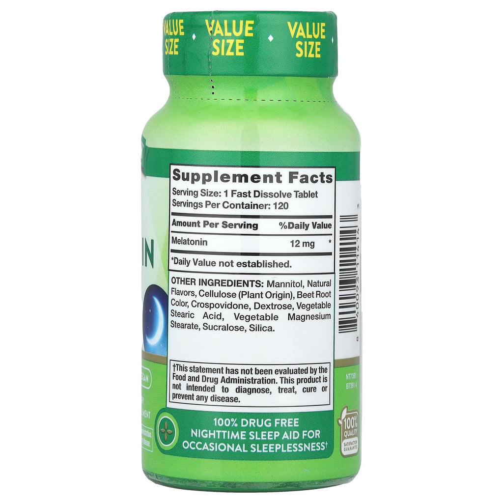 Nature's Truth, Sleep Melatonin, Natural Berry, 12 mg, 120 Fast Dissolve Tablets