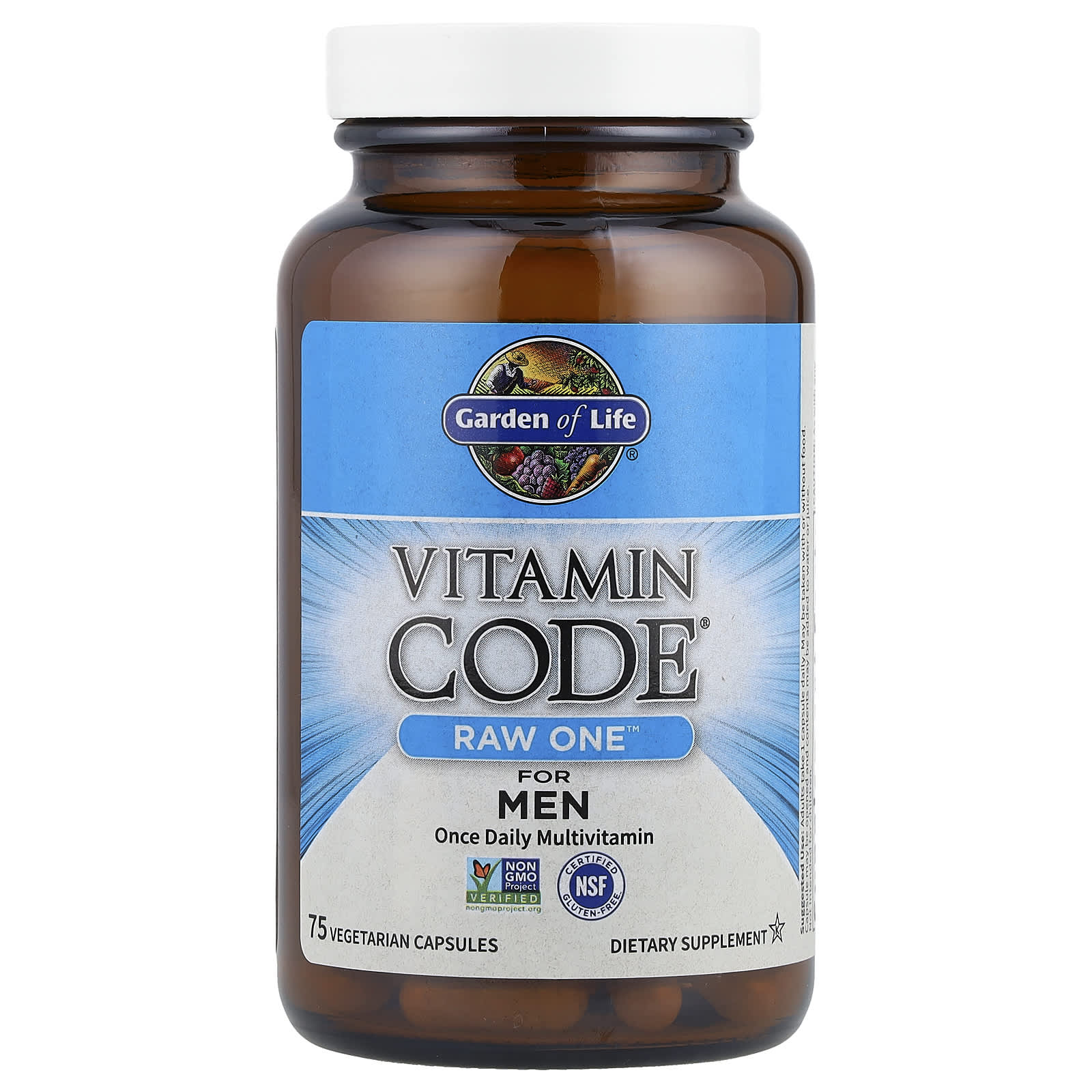 Garden of Life, Vitamin Code®, RAW One™, Once Daily Multivitamin For Men, 75 Vegetarian Capsules