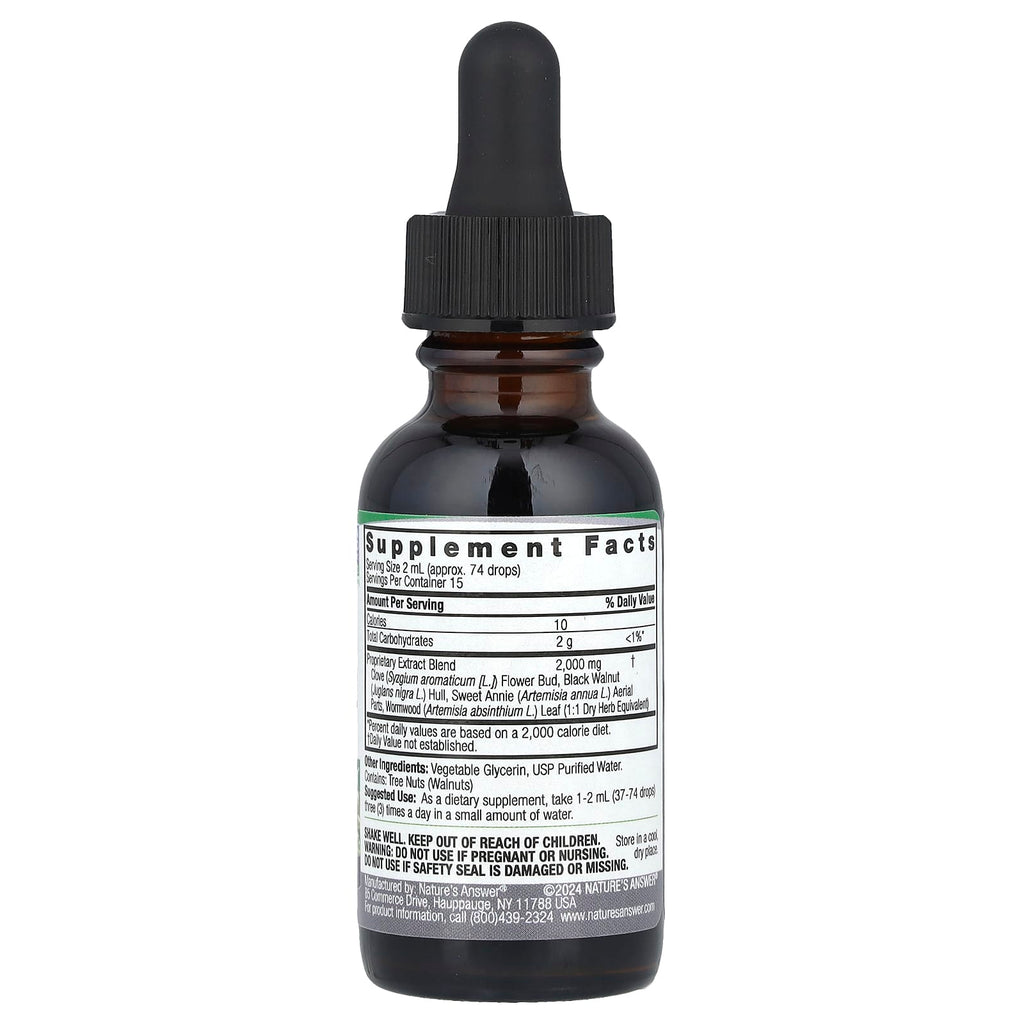 Nature's Answer, Black Walnut & Wormwood, Fluid Extract, Alcohol-Free, 1 fl oz (30 ml)