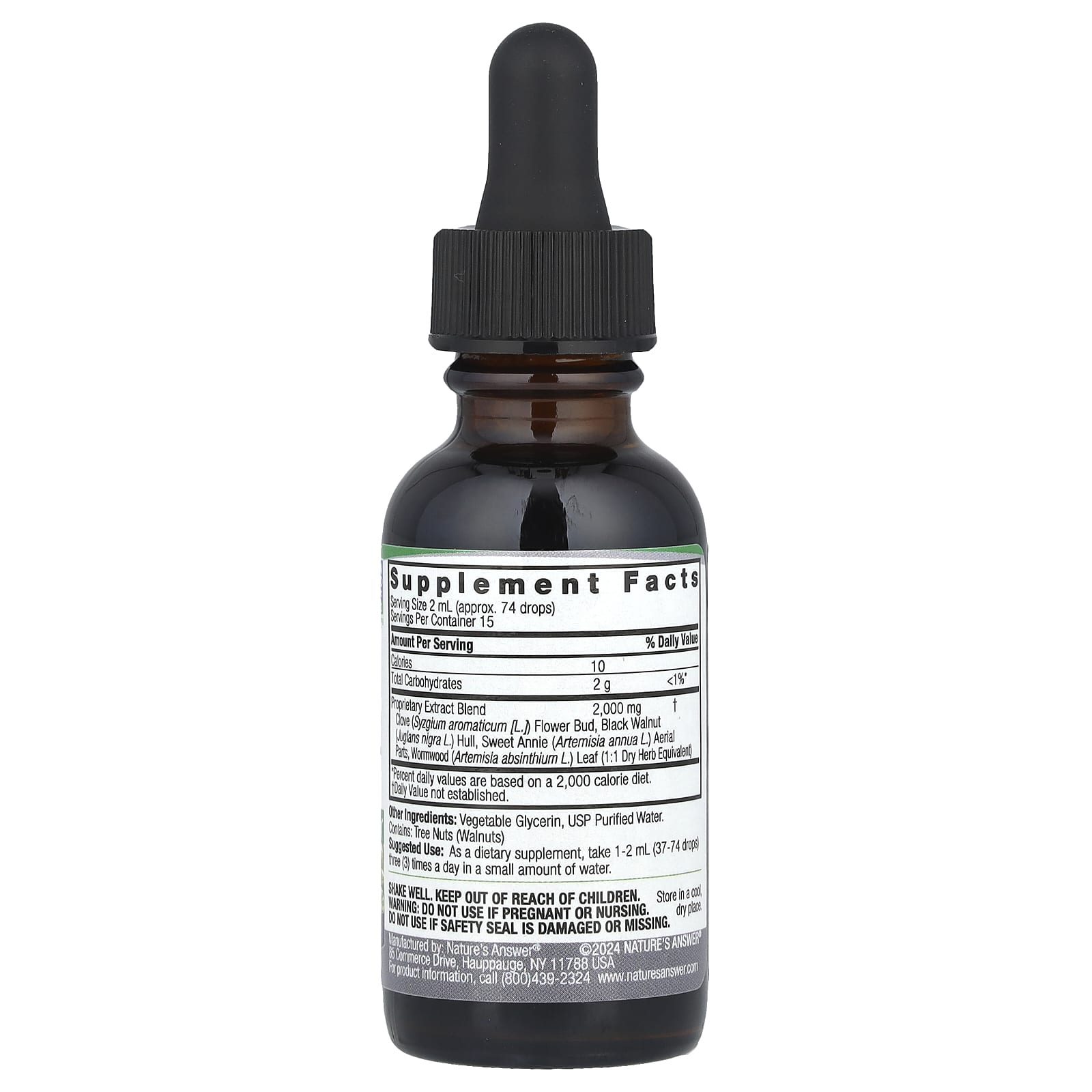 Nature's Answer, Black Walnut & Wormwood, Fluid Extract, Alcohol-Free, 1 fl oz (30 ml)