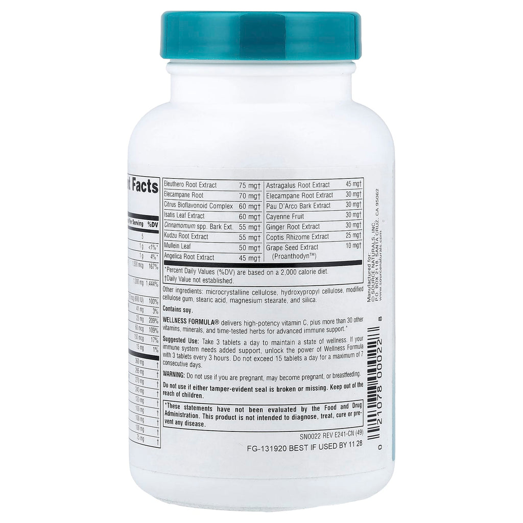 Source Naturals, Wellness Formula®, Advanced Immune Support, 90 Tablets