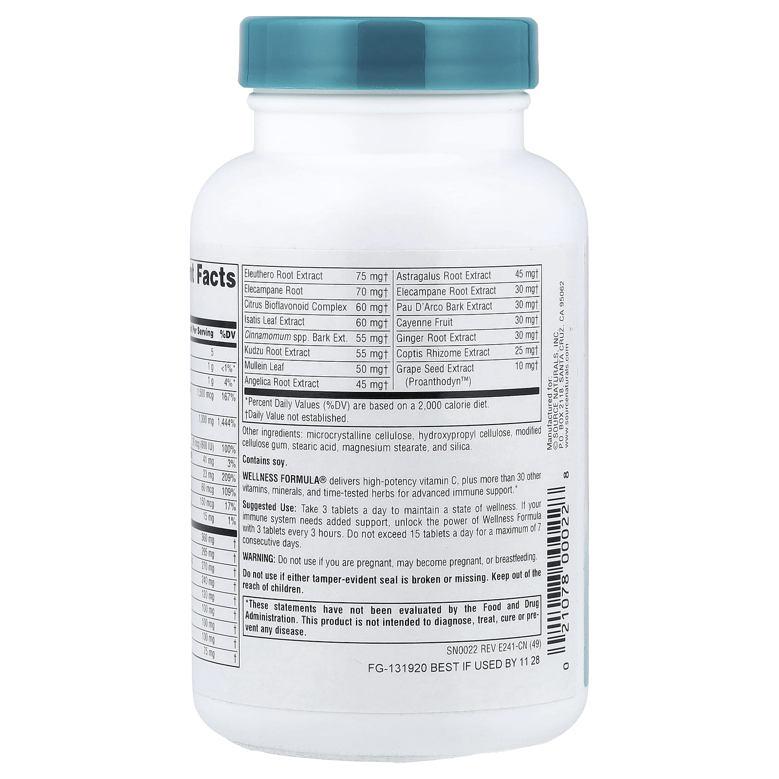 Source Naturals, Wellness Formula®, Advanced Immune Support, 90 Tablets