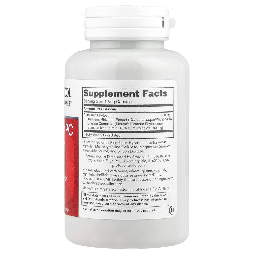 Protocol for Life Balance, Curcumin PC With Meriva®, 60 Veg Capsules (500 mg per Capsule)