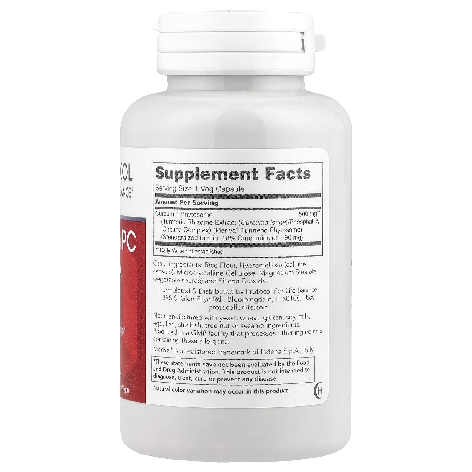 Protocol for Life Balance, Curcumin PC With Meriva®, 60 Veg Capsules (500 mg per Capsule)