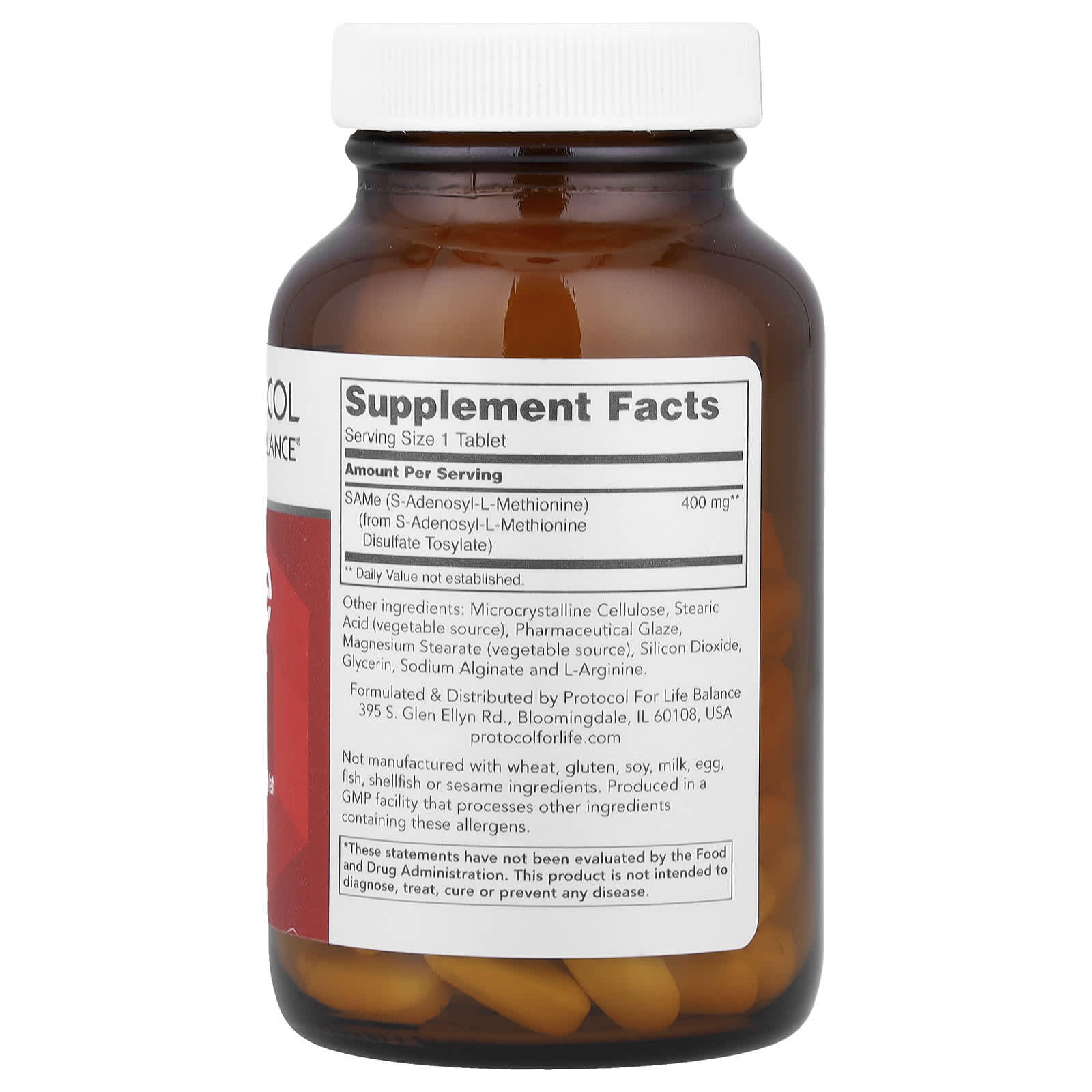 Protocol for Life Balance, SAMe, 400 mg, 60 Tablets